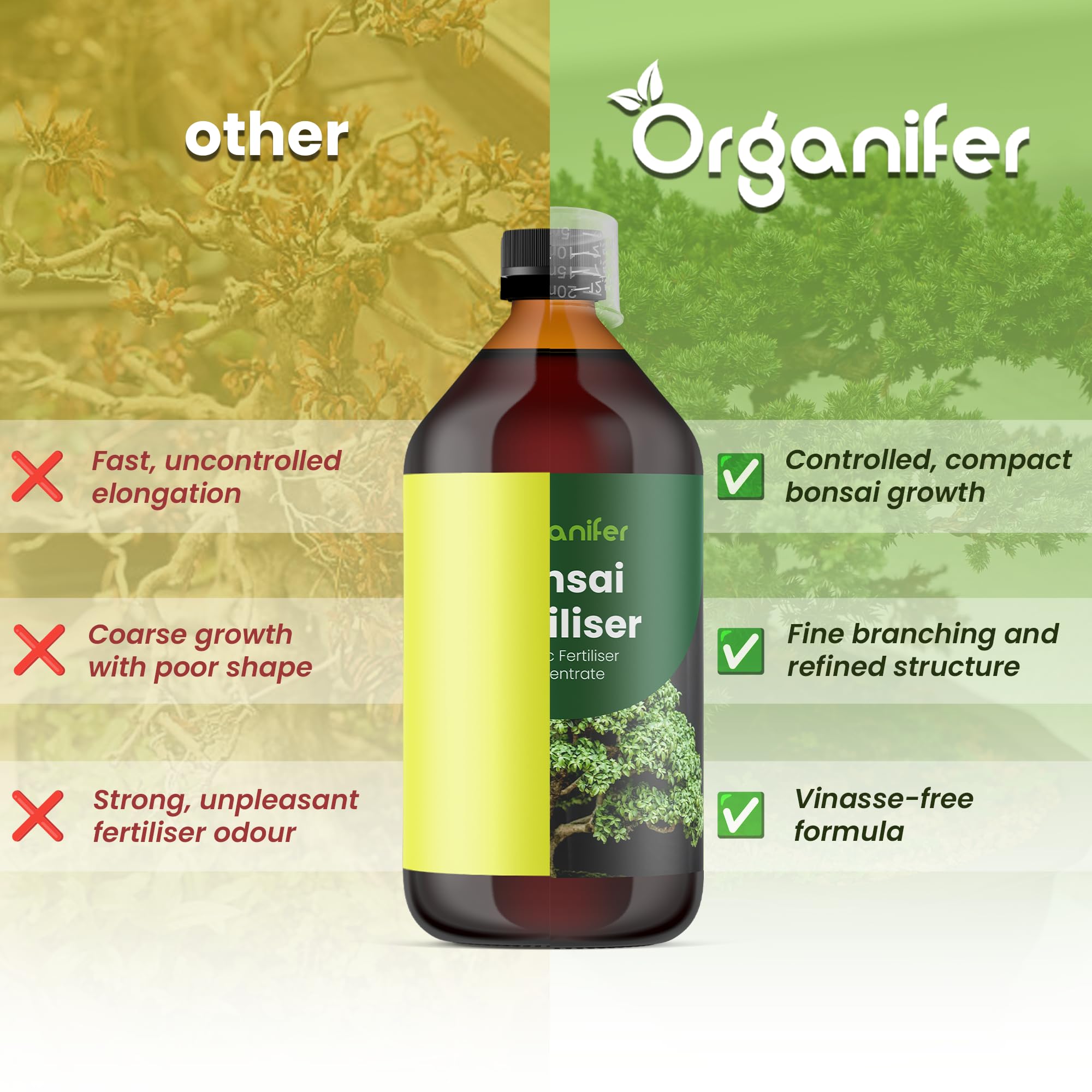 Engrais Liquide Organique pour Bonsaï 2x1L Favorise Racines et Vitalité