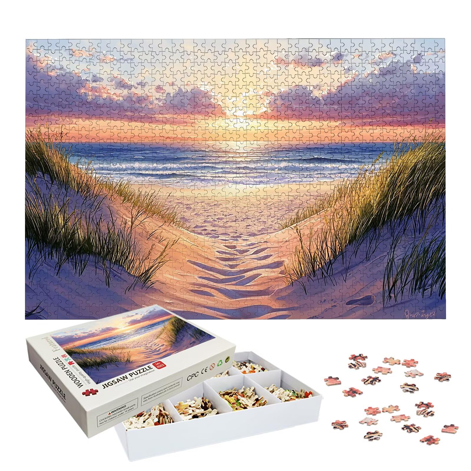 Puzzle 6000 Pezzi Spiaggia, Puzzle Paesaggio 6000 Pezzi Arte per Adulti e Bambini, Misura: 179.5x105.5 cm, Puzzles Legno per Adulti con Squisita Scatola di Imballaggio, per Regalo Donna e Uomo, -8855