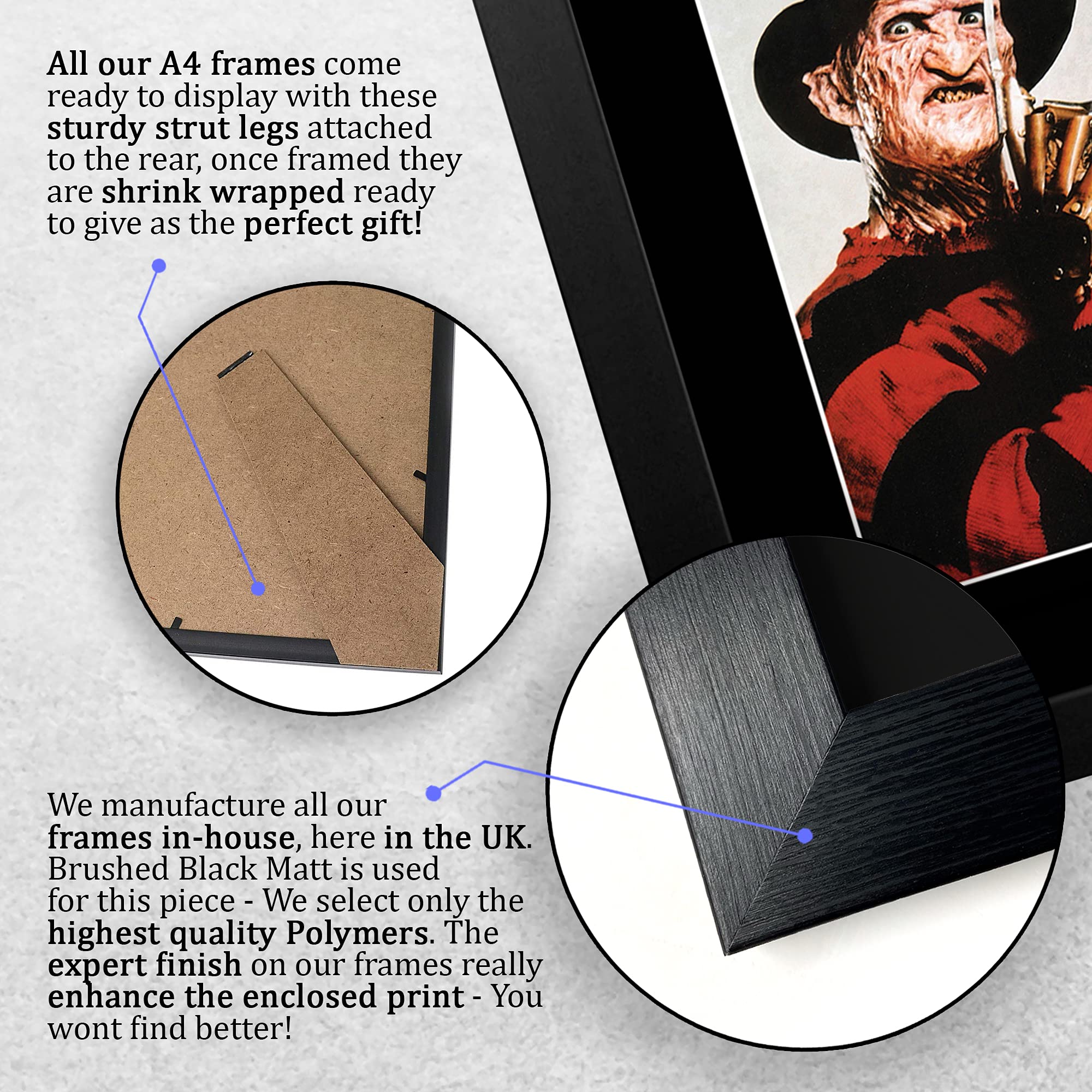 HWC Trading Freddy Krueger A4 Incorniciato Firmato Regalo Visualizzazione Delle Foto Print Immagine Autografo Stampato Per Robert Englund Gli Appassionati Di Cinema