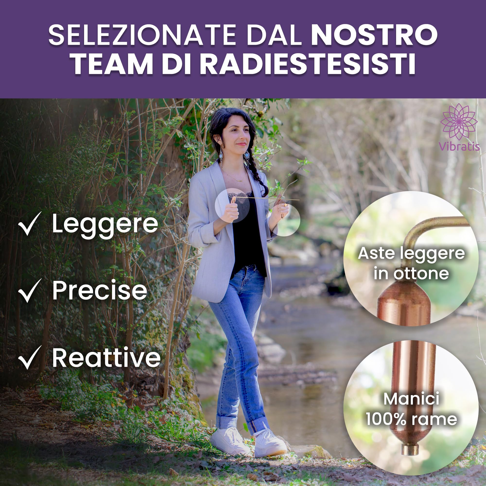 Vibratis Bacchette da Rabdomante Professionali Modello Premium & Pendolo Egizio Divinatorio - Pacchetto Ideale per Iniziare la Radioestesia
