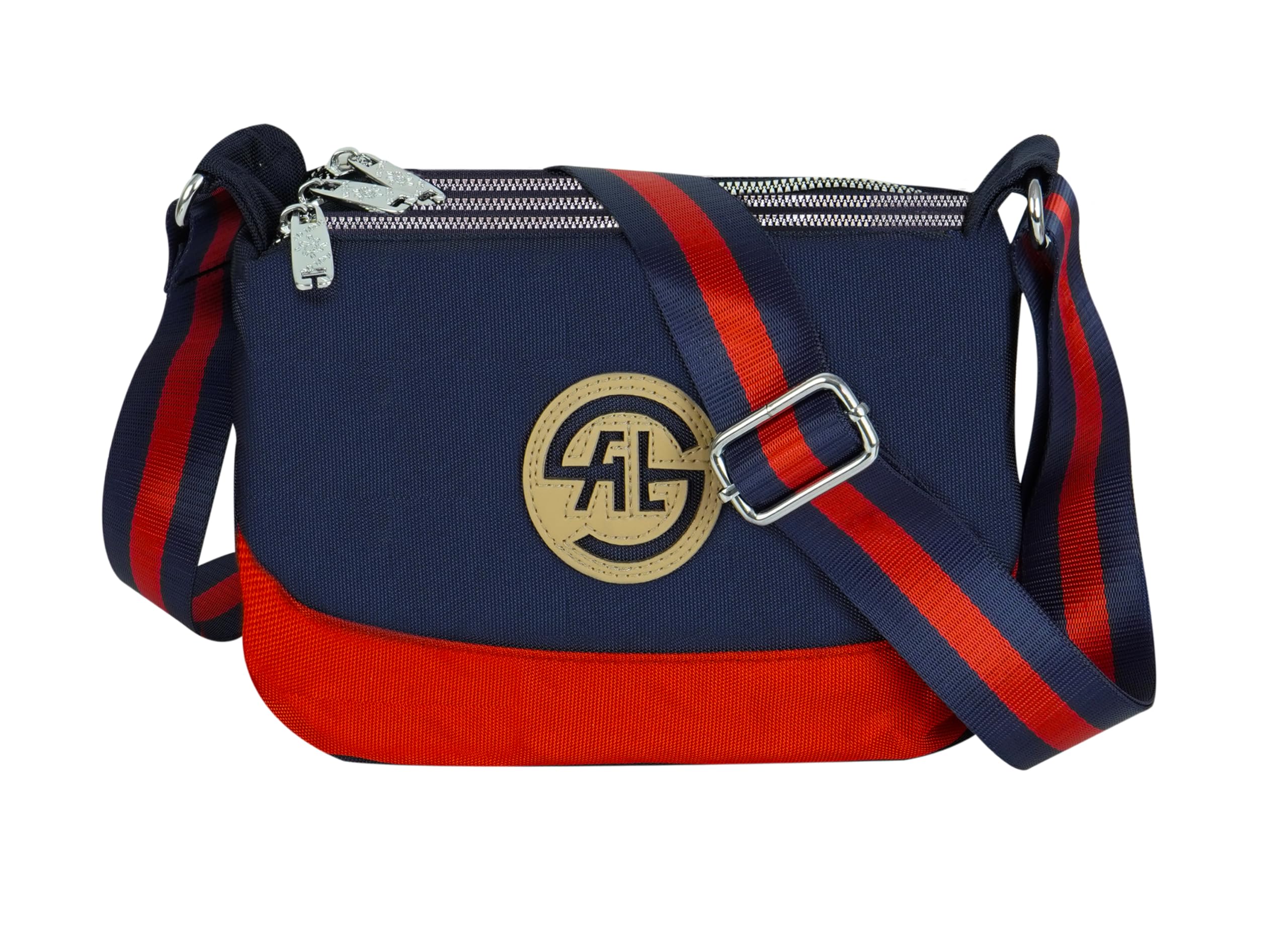 Storite Womens Stylish Small Nylon Lightweight Sling Crossbody Shoulder Bag, Vintage Fashion Style Portable Ladies Purse Handbag with Adjustable Single Strap(RedBlue, 24.5cm x 15cm x 10.5cm) (B0D69YCWXS) Amazon Price History, Amazon Price Tracker