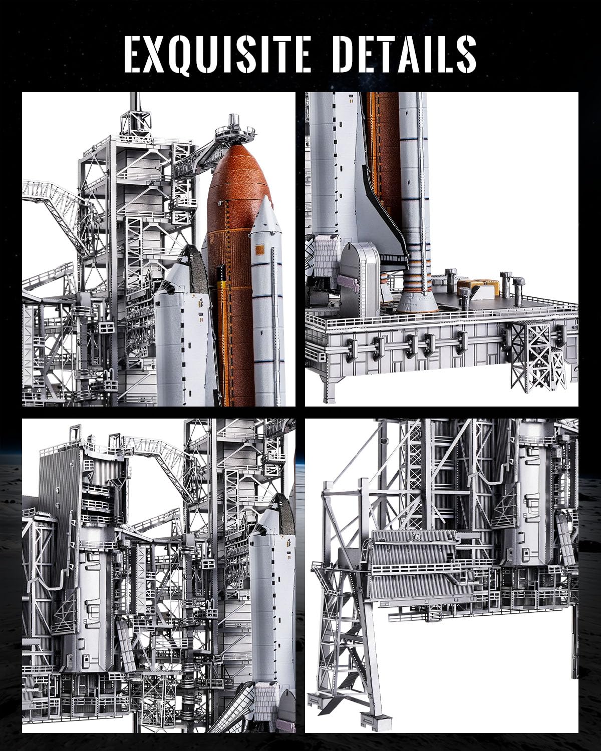 Piececool Puzzle 3D in metallo per adulti LC-39 Launch Pad Kit modello in metallo per adulti per costruire kit di costruzione fai da te, puzzle in metallo 3D per adulti per costruire compleanno