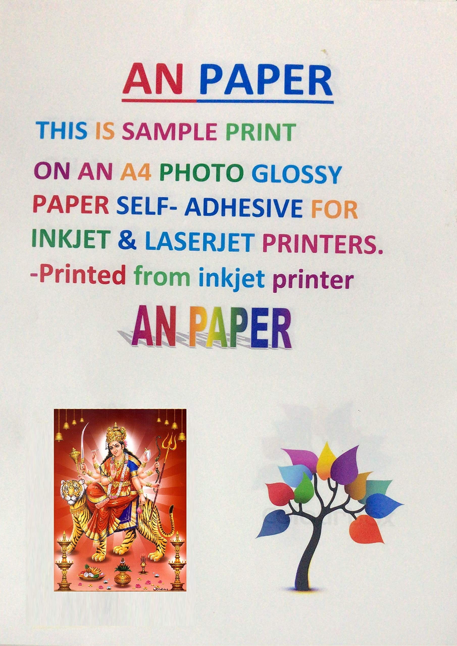 AN PHOTO GLOSSY PAPER SELF-ADHESIVE FOR INKJET AND LASER JET PRINTERS 50 SHEET 2