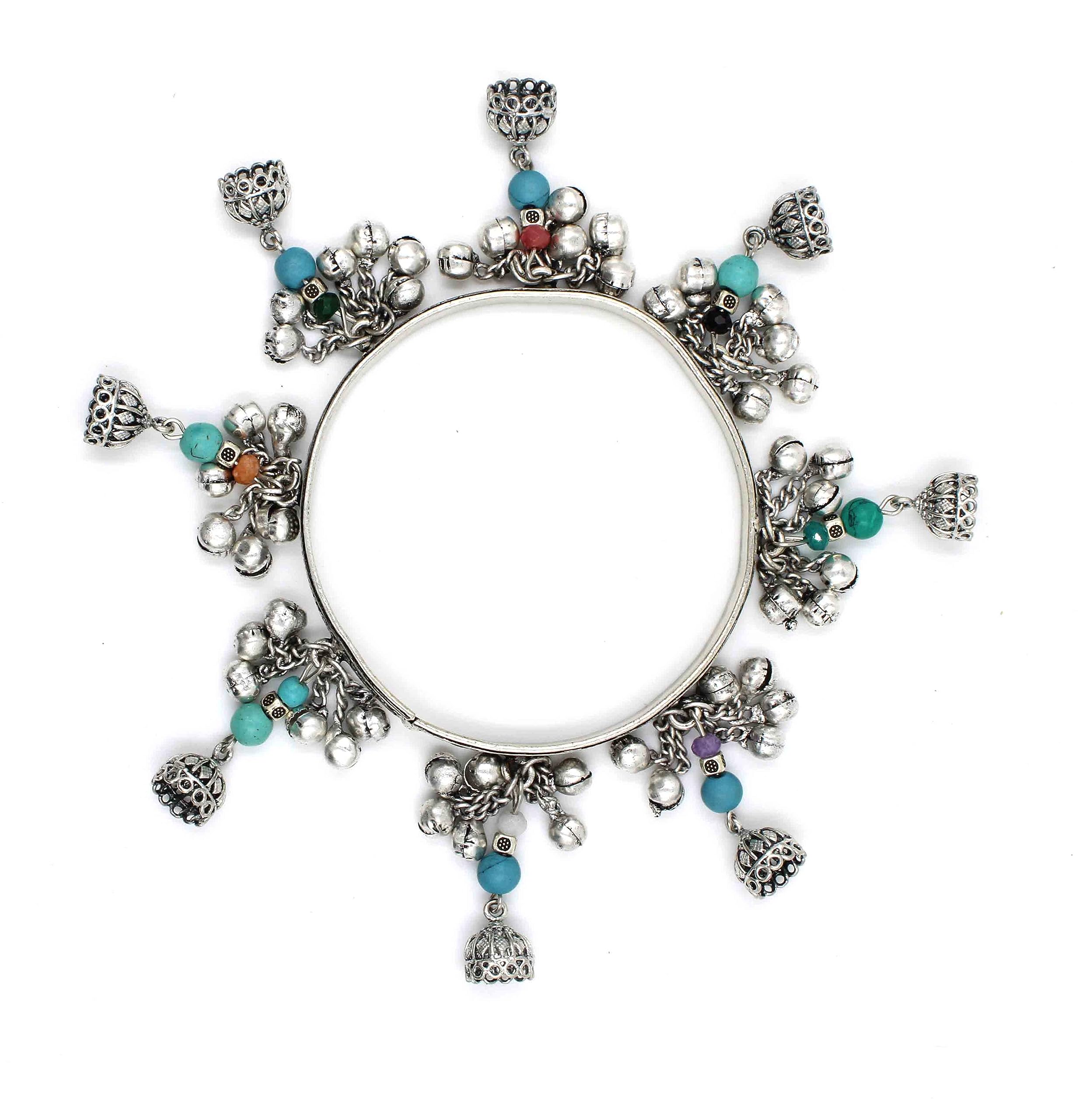 GURJARI JEWELLERS Oxidised Single Bangle with Turquoise,Brass Gungru Jumkhi Beads Charm (2.2,2.4,2.6,2.8 size) (2.8) For girls (B0CHJV5LLH) Amazon Price History, Amazon Price Tracker