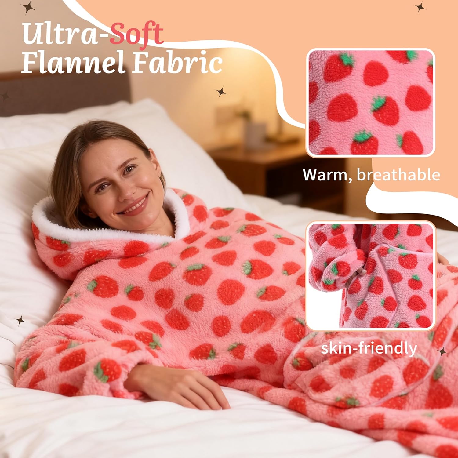 Blanket Hoodie, Long Hooded Blanket Sweatshirt as Birthday Gifts for Women Men, Long Wearable Blanket for Women Men. - Image 4