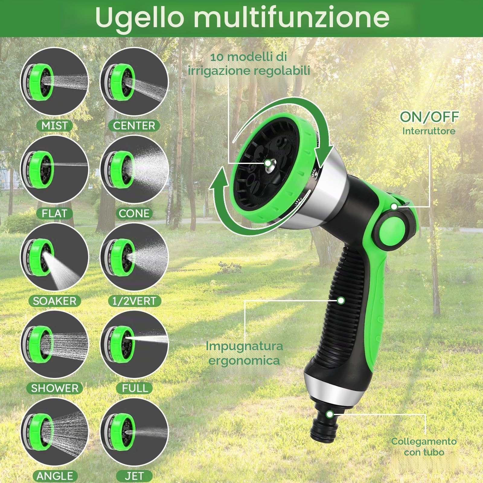 30m Tubo da Giardino Estensibile,Canna Acqua Giardino