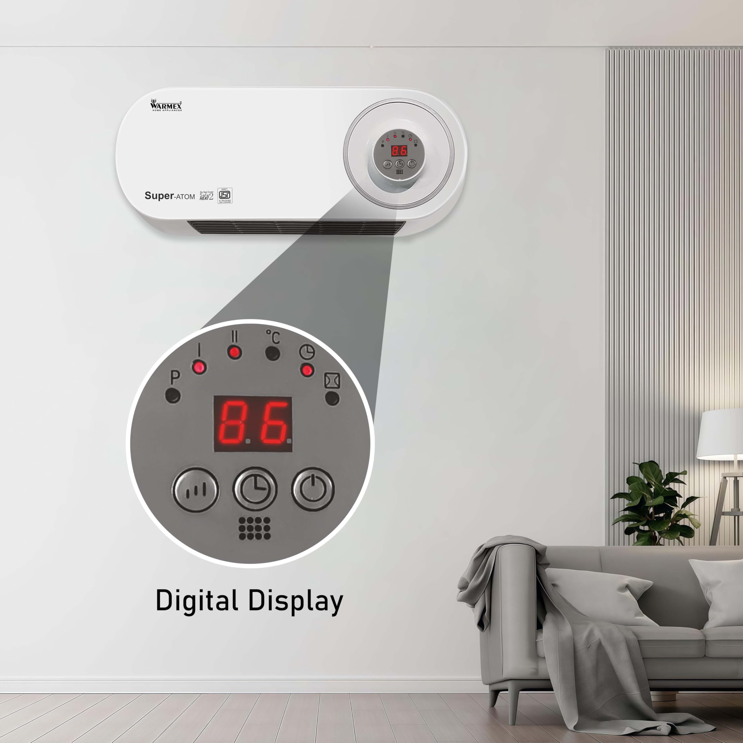 WarMex Super Atom Room Heater - Wall Mount, 2 Heat Modes -4 WarMex Super Atom Room Heater - Wall Mount, 2 Heat Modes -4