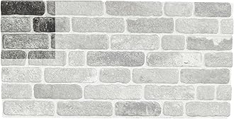 IZODEKOR3D Wall Panels Brick Effect - Cladding, Stone Look, Styrofoam Facing for Living Room, Kitchen, Bathroom, Balcony, Bedroom, Back of Counter and Teras | Path of Gray (10" x 10" Sample)