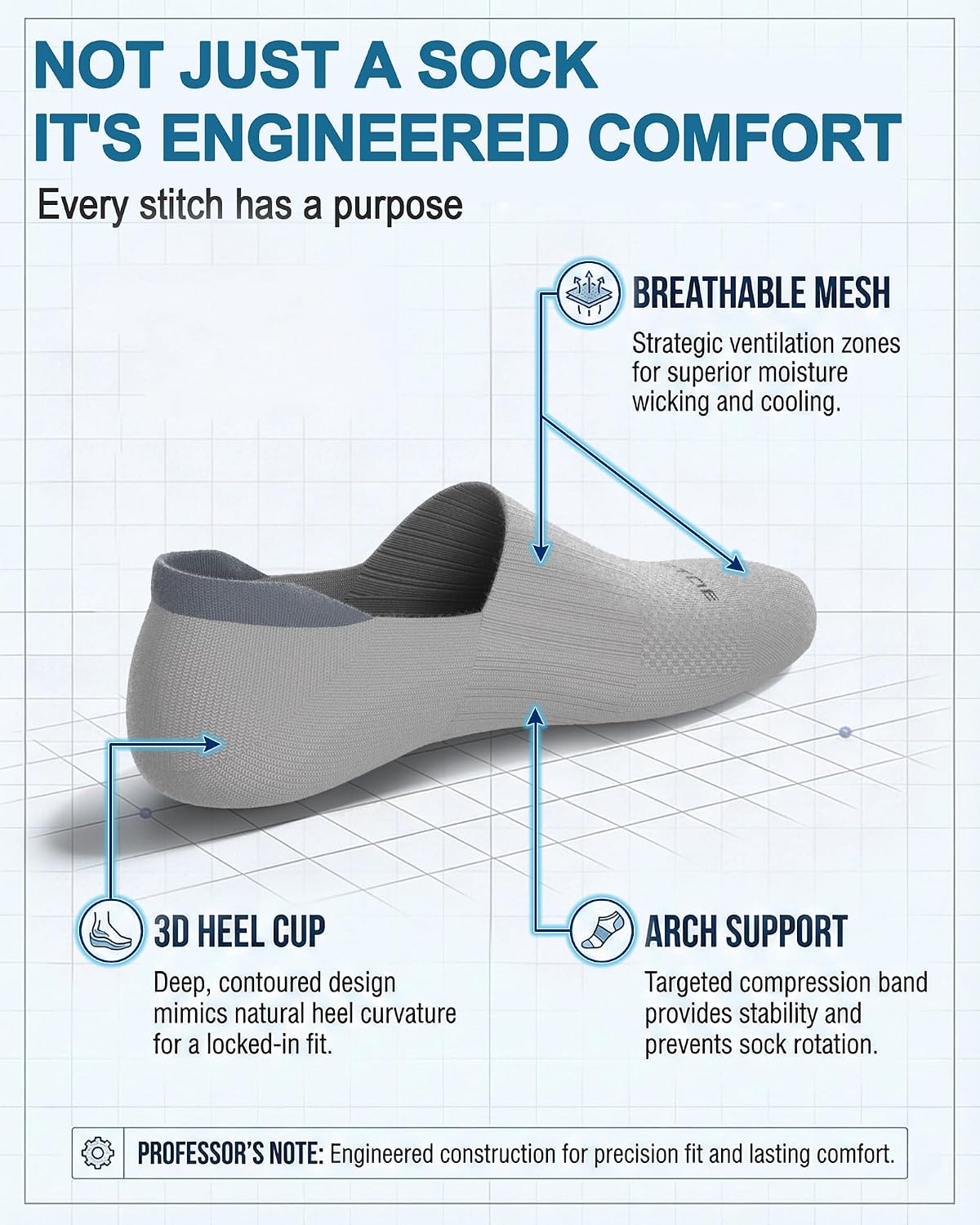 No Show Socks Women, 77% Cotton Non Slip Invisible Low Cut Liners for Loafers Sneakers 4/8 Pairs