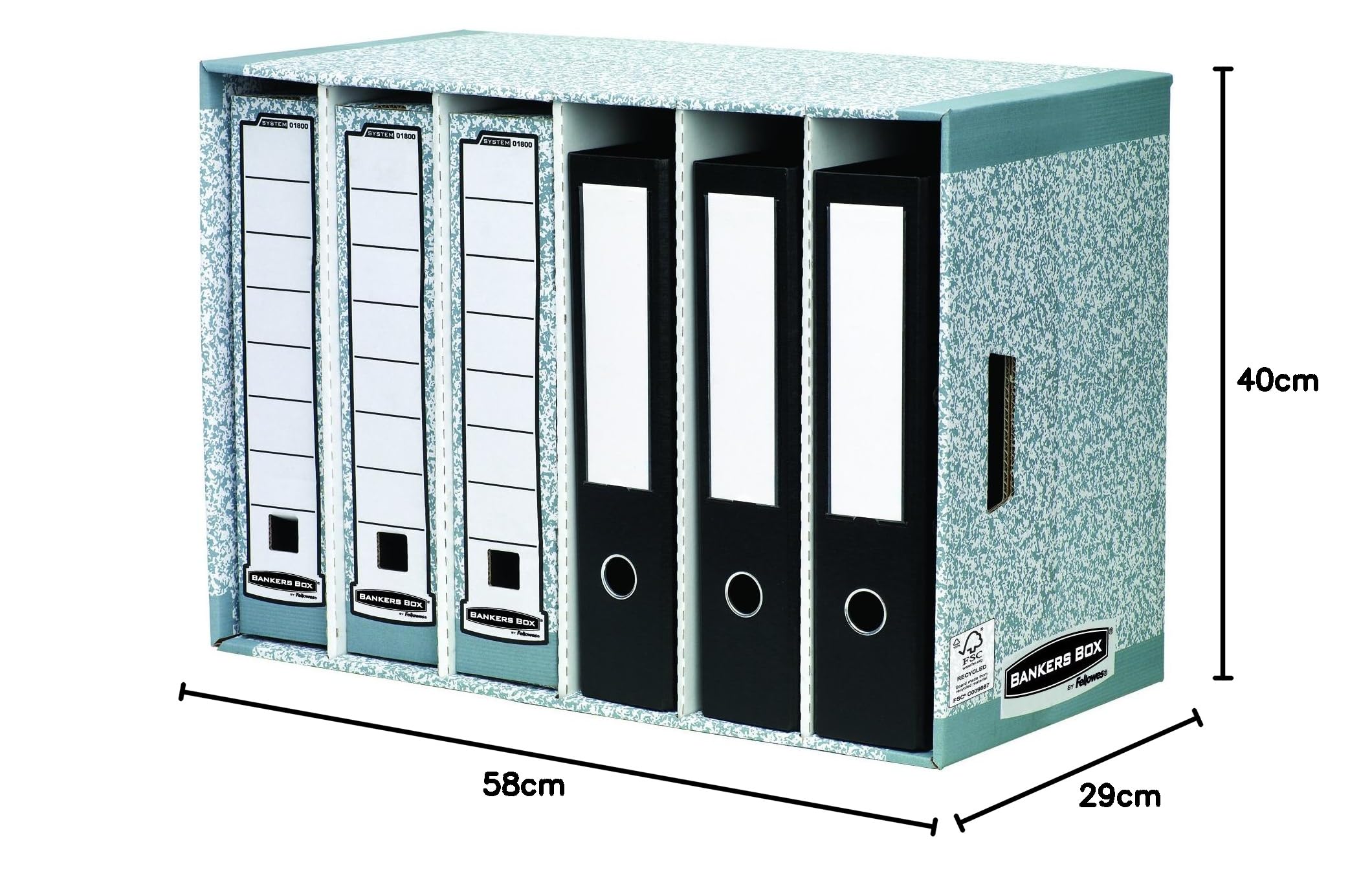 Bankers Box System File Archiviatore Modulare, Set da 5 Pezzi, Grigio