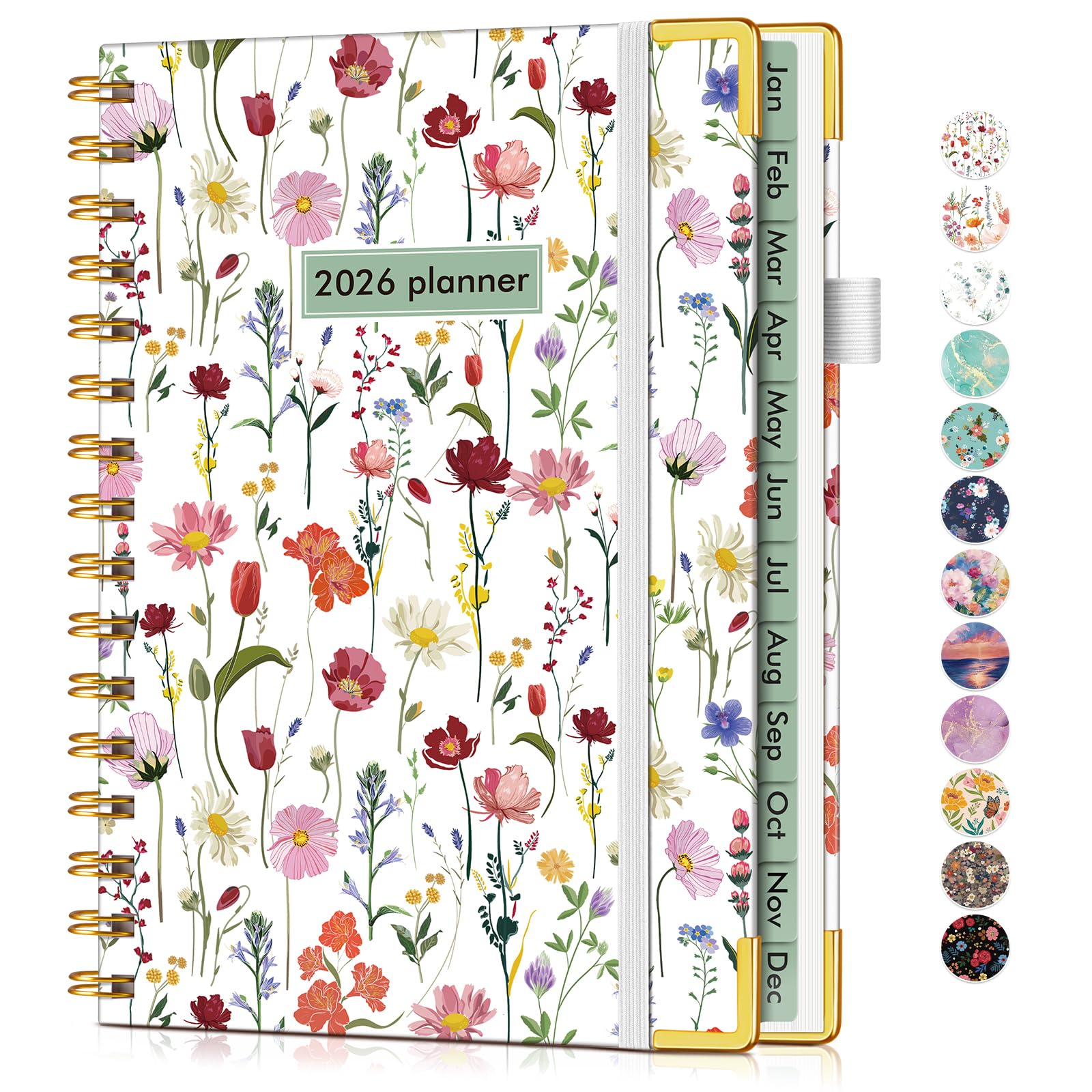 Stay Organized All Year: 2026 Planner for Women with Wildflower Garden Design, Spiral Bound, A5 Size