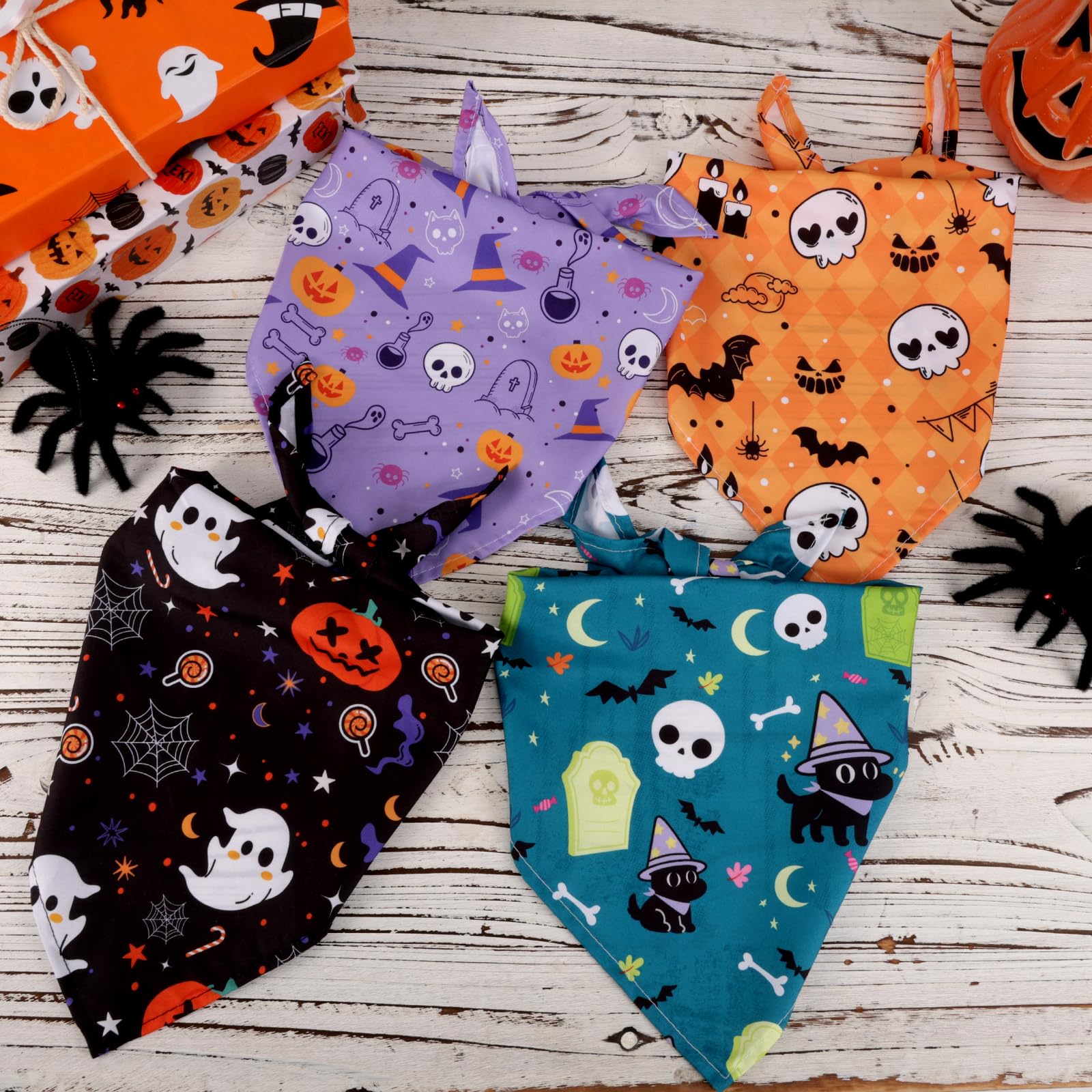 4pcs Halloween Dog Bandana - Image 3