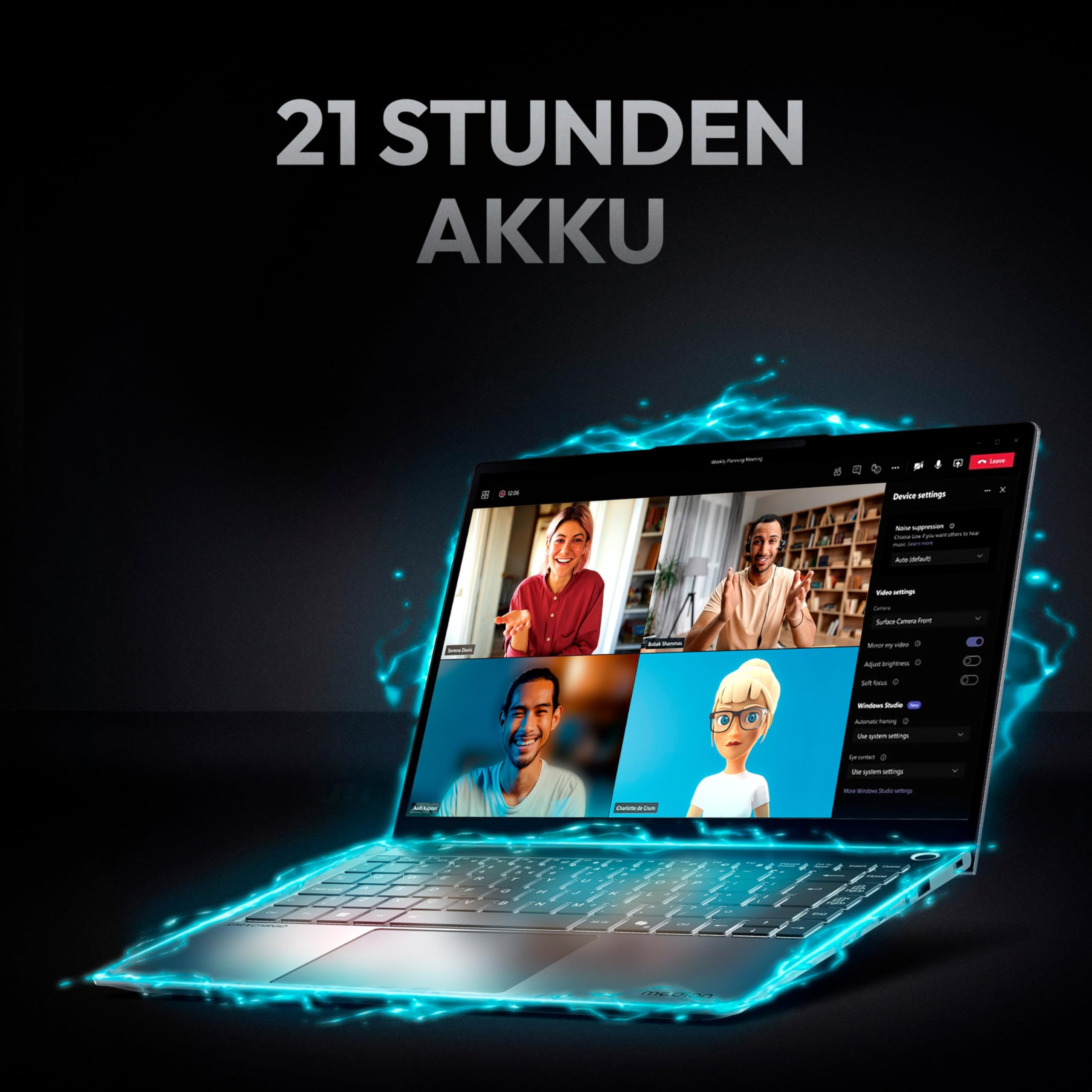 MEDION SPRCHRGD 14 S2 35,56 cm (14" Zoll 120Hz 2.8K WQXGA+) Laptop (Copilot+ PC, Core Ultra 5 228V, 32GB DDR5 RAM, 512GB SSD, Windows 11 Home)