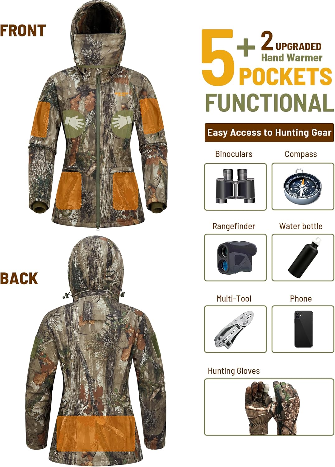 NEW VIEW Womens Hunting Clothes, Upgraded Ultra-Quiet Water Resistant Camo Hunting Jacket for Duck Waterfowl Deer Hunting - Image 3