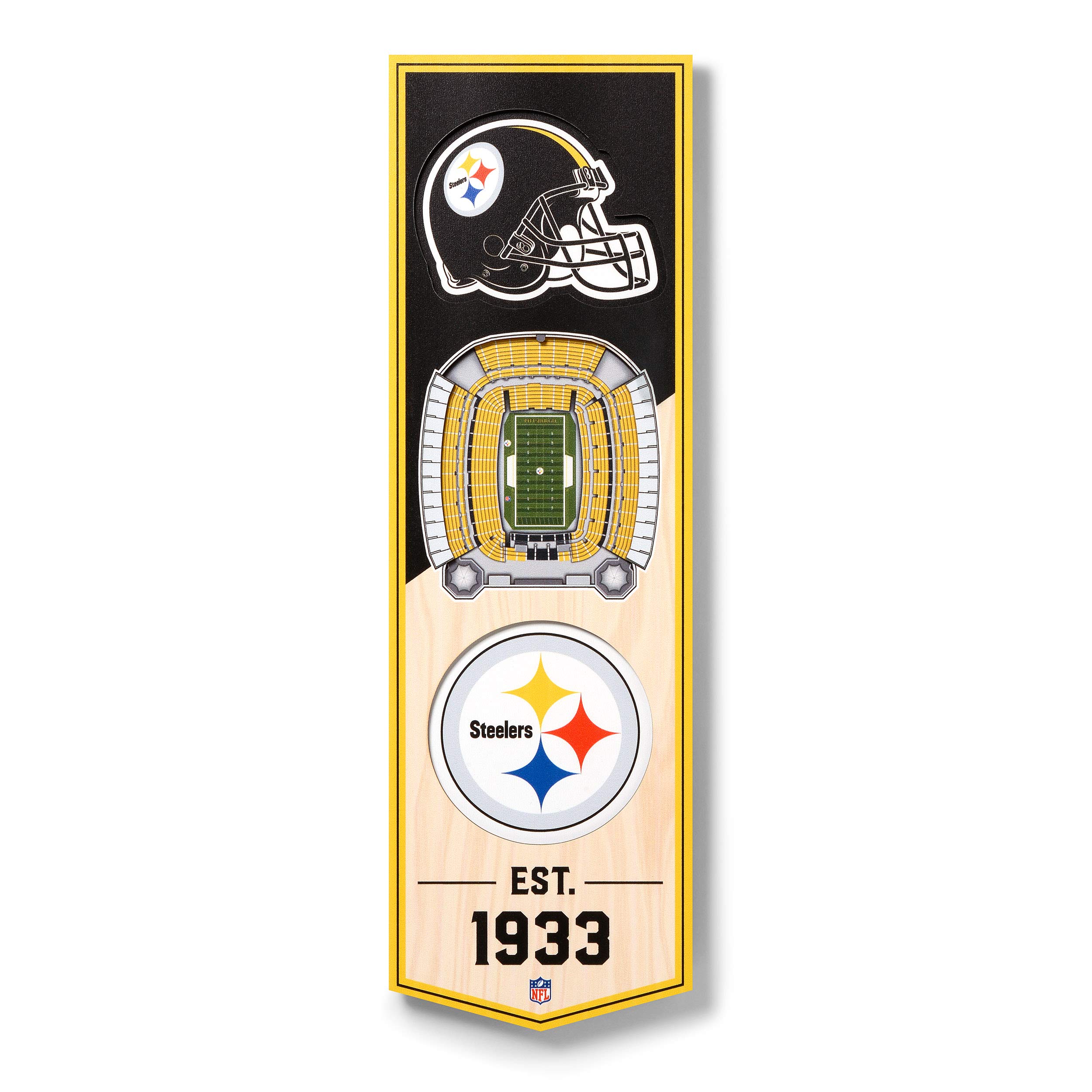 YouTHeFan NFL 3D Stadium Banner, 6x19 inches