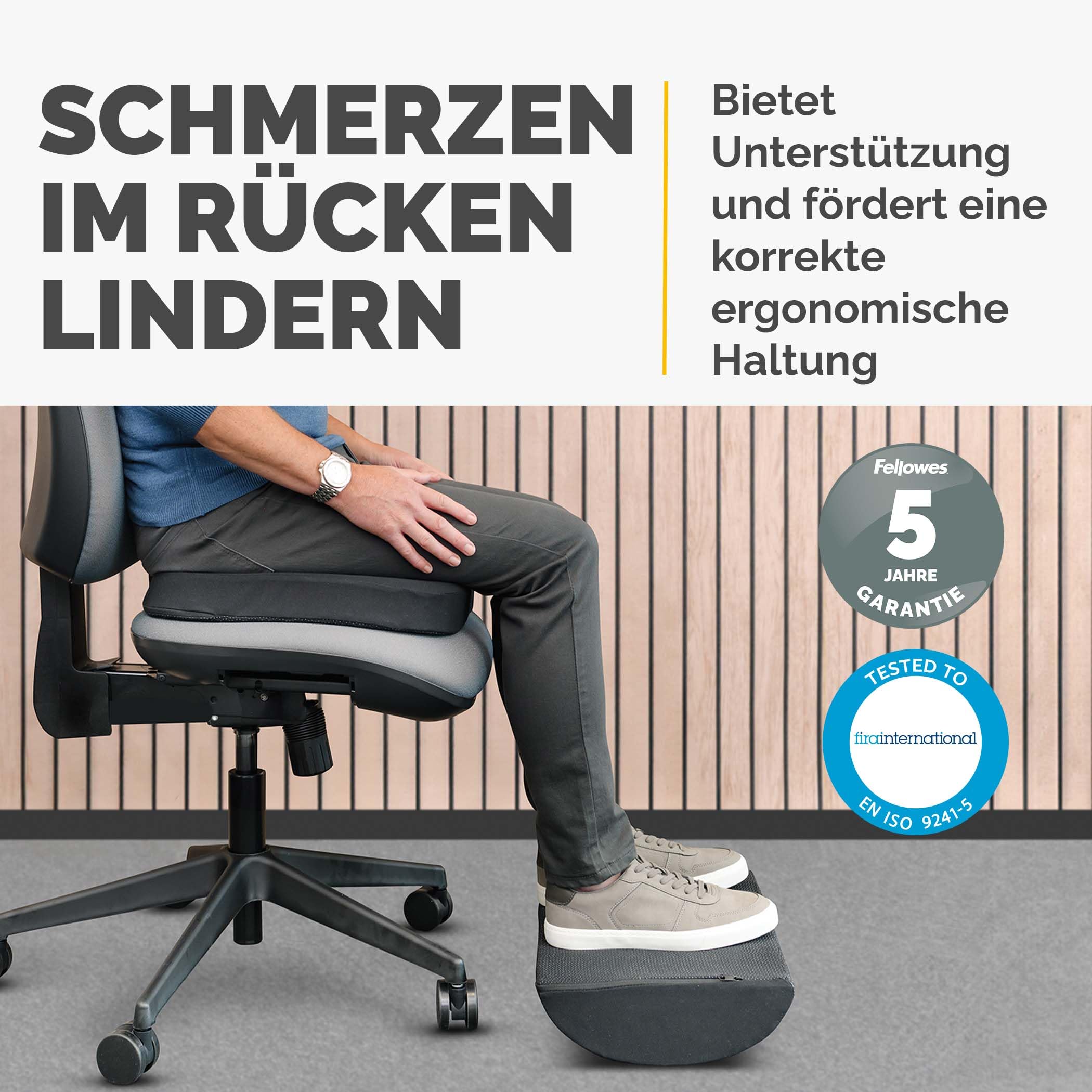 Fellowes Breyta Fußstützenkissen - Ergonomische Unterstützung, Schaukelbewegung, rutschfeste Unterlage, umweltfreundliche Materialien, Tragegriff, 5 Jahre Garantie, ideal für Büro und Zuhause