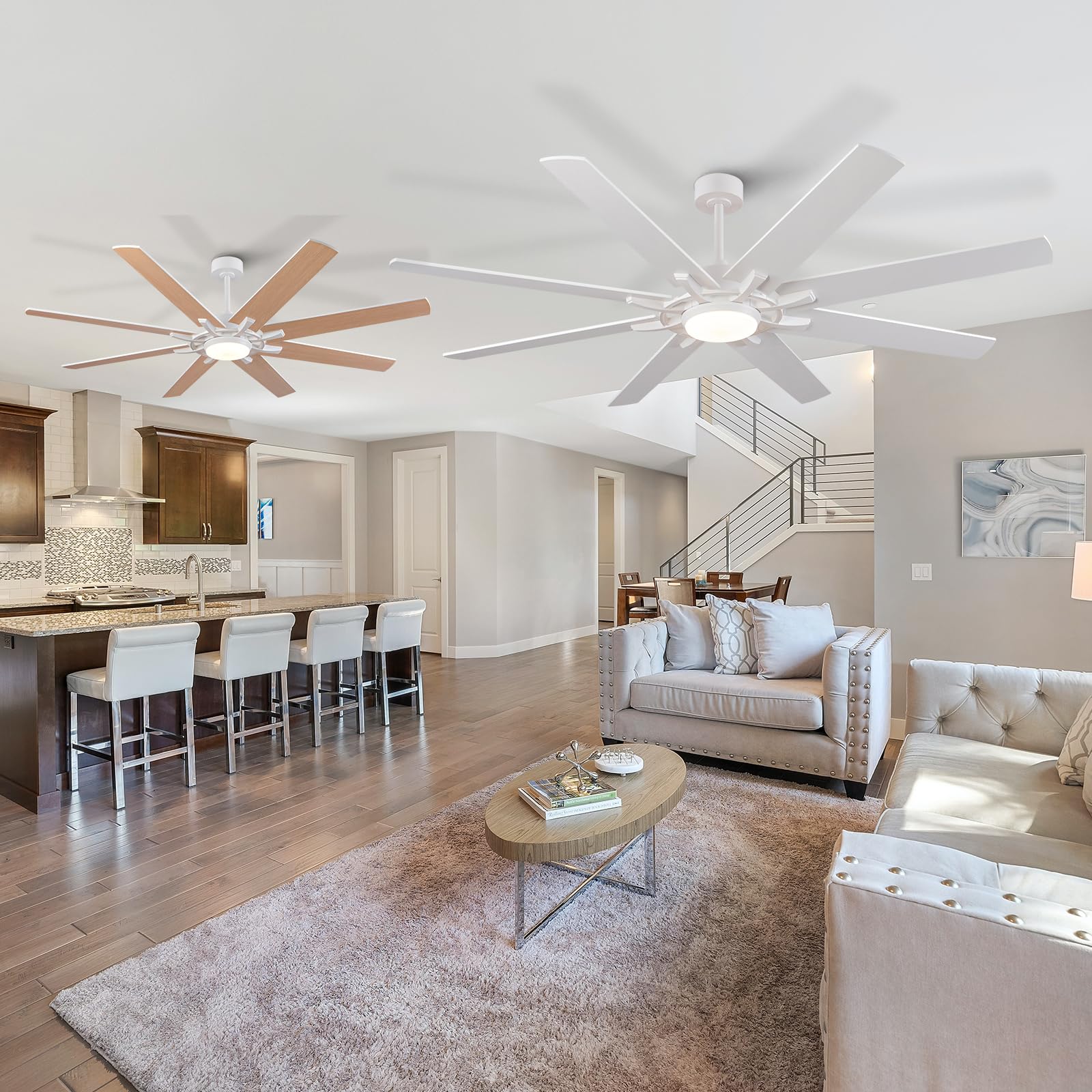 FXZZ 72 inch Ceiling Fans with Lights and Remote,Memory