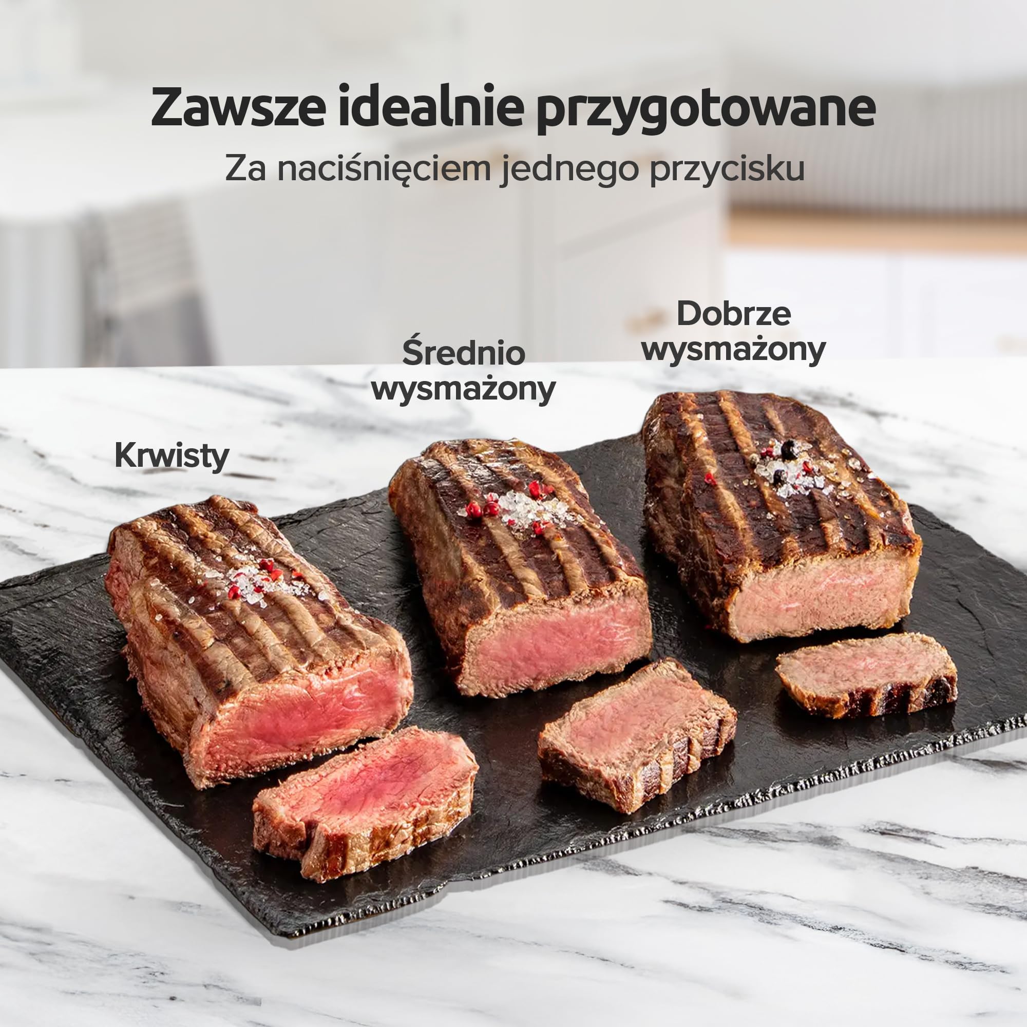 Olvy Grill kontaktowy z ekranem dotykowym, bez PFAS, 5 automatycznych programów, otwór 180°, 2000 W, zdejmowane płyty nieprzywierające, termostat i timer – panini, kanapka, stek i warzywa