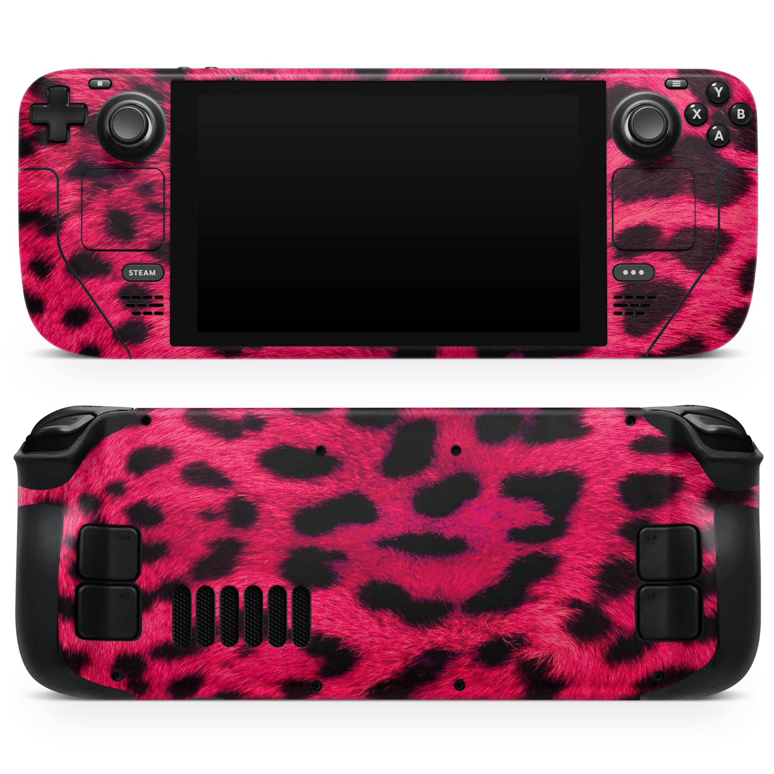 Design Skinz - Compatible with Steam Deck - Skin Decal Protective Scratch-Resistant Removable Vinyl Wrap Cover - Fuzzy Real Pink Leopard Print