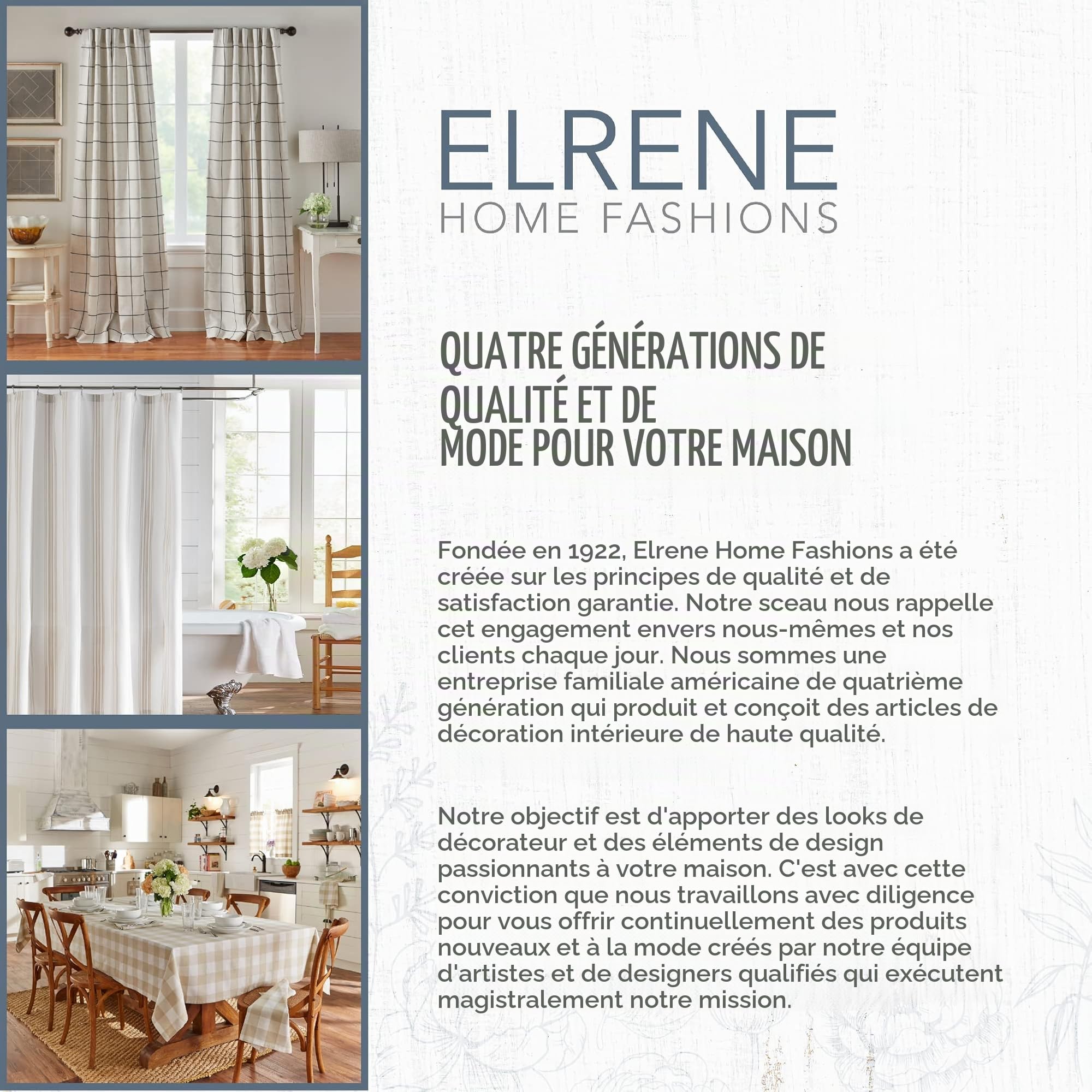Elrene Home Fashions Rideau de fenêtre Semi-Transparent à Pompons en macramé, Ivoire, 132,1 cm de Large x 241,3 cm de Long (Lot de 1)