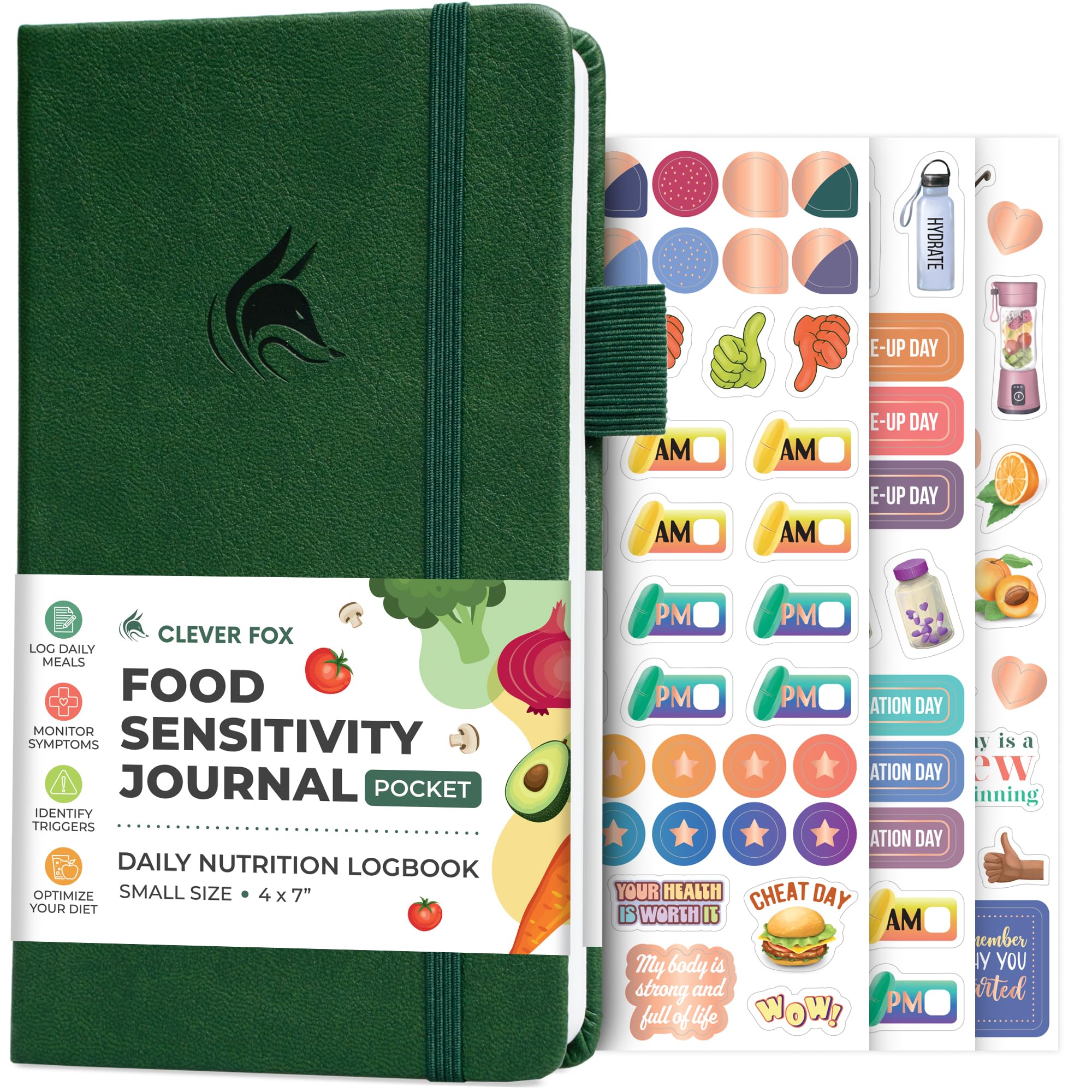 Clever Fox Food Sensitivity Journal – Daily Intolerance & Symptom Log for IBS, Diabetic, Low Fodmap, Elimination Diet – Health Tracker (Purple)