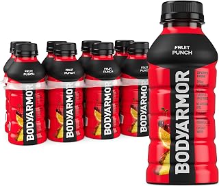 BODYARMOR Fruit Punch Sports Drink: Coconut Water Electrolytes, Antioxidants & B Vitamins - 12oz Bottles, 8 Pack for Ultimate Hydration