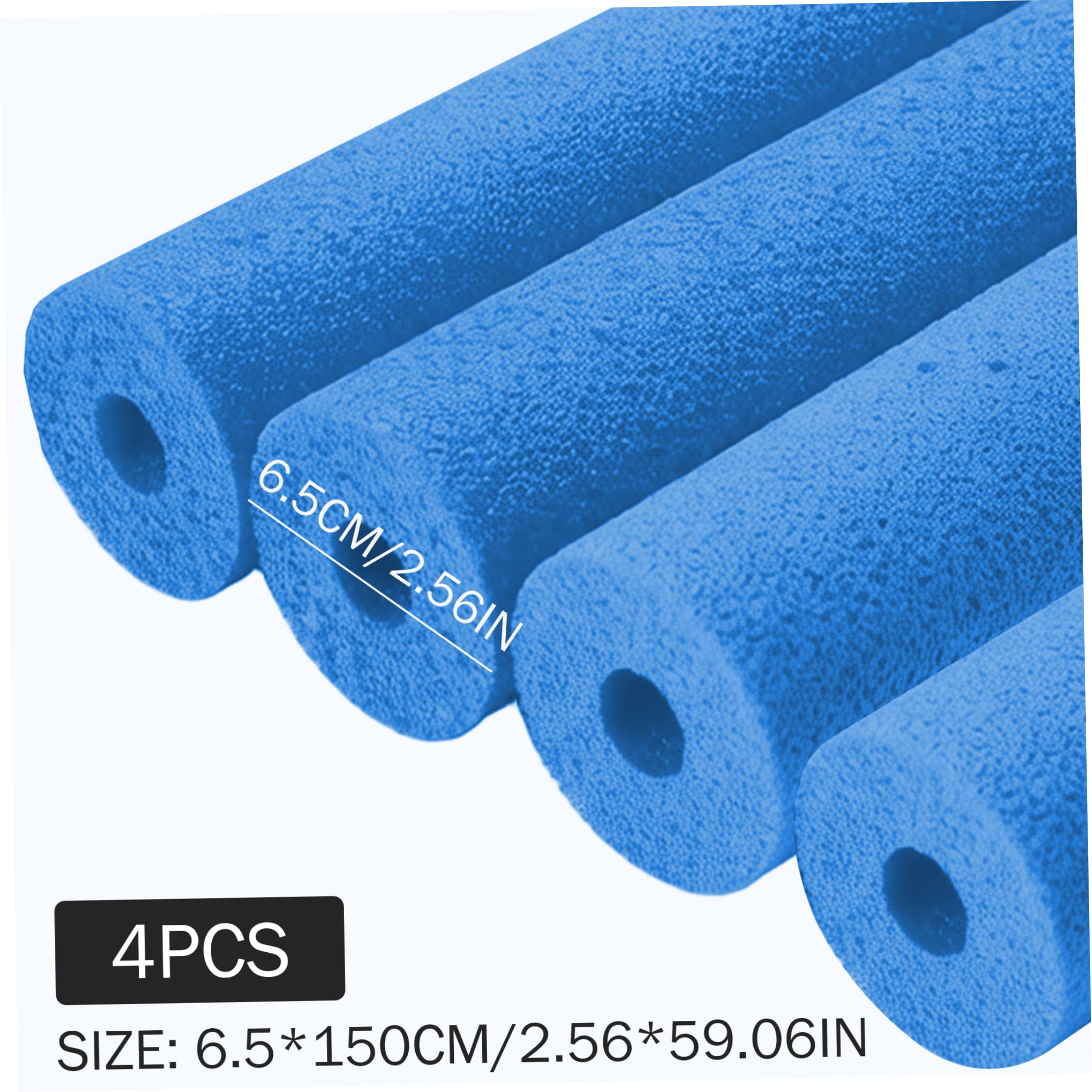 Pool Noodles Foam, confezione da 4 noodles in schiuma, grande aiuto per il nuoto, morbidi e leggeri per i giochi d'acqua dei bambini, 6 x 150 cm, blu