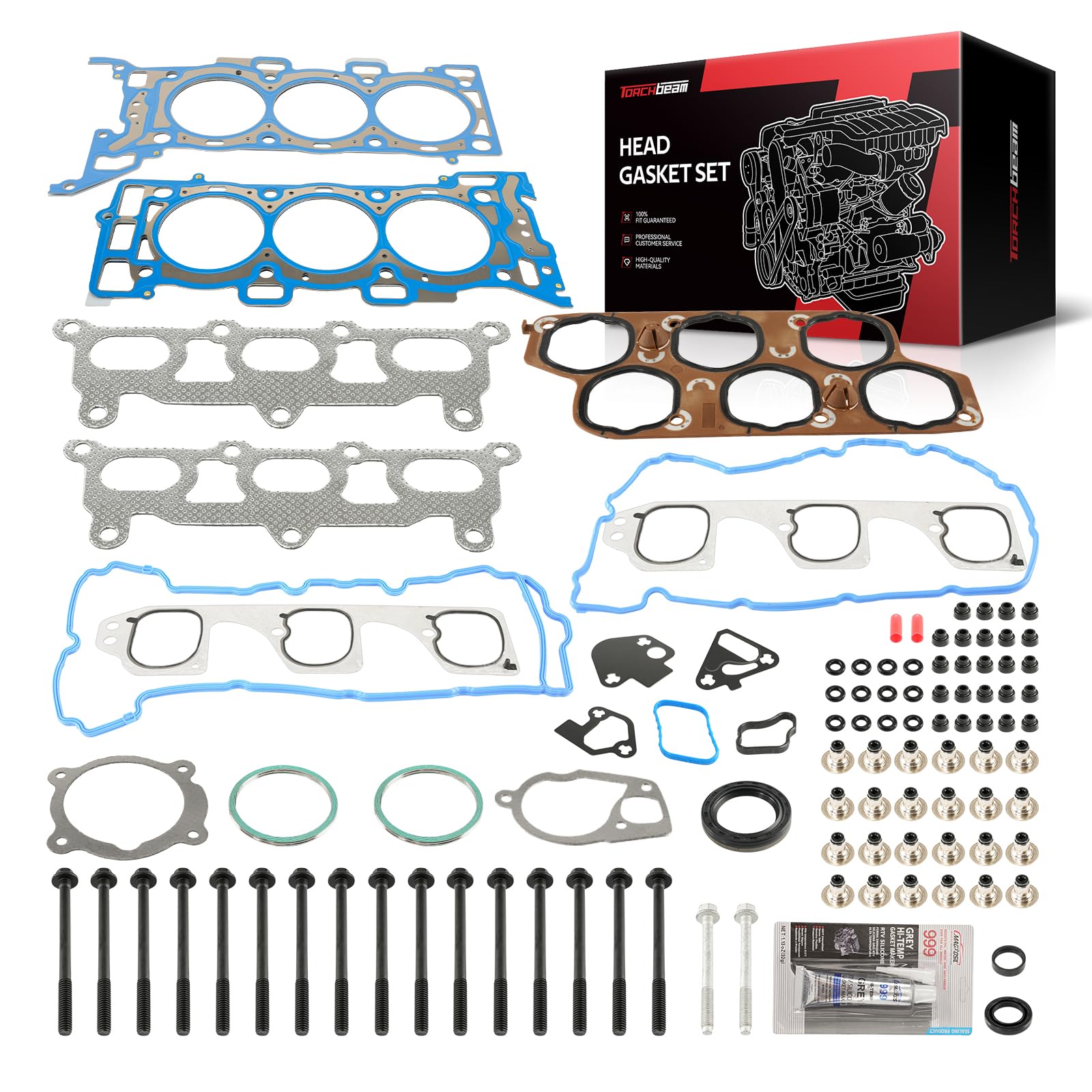 Torchbeam Head Gasket Kit, Engine Cylinder Head Gasket Set Fit for Pontiac G8 2008-2009 3.6L, Replace# HS26376PT3, HS54661C, HS26376PT2, 021105301