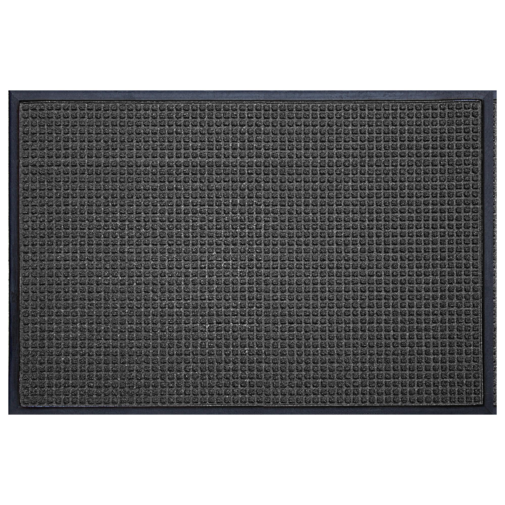 Durable Stop-N-Dry Indoor Rubber Backed Carpet Entrance Mat, 4' x 6', Charcoal — Amazon image 2