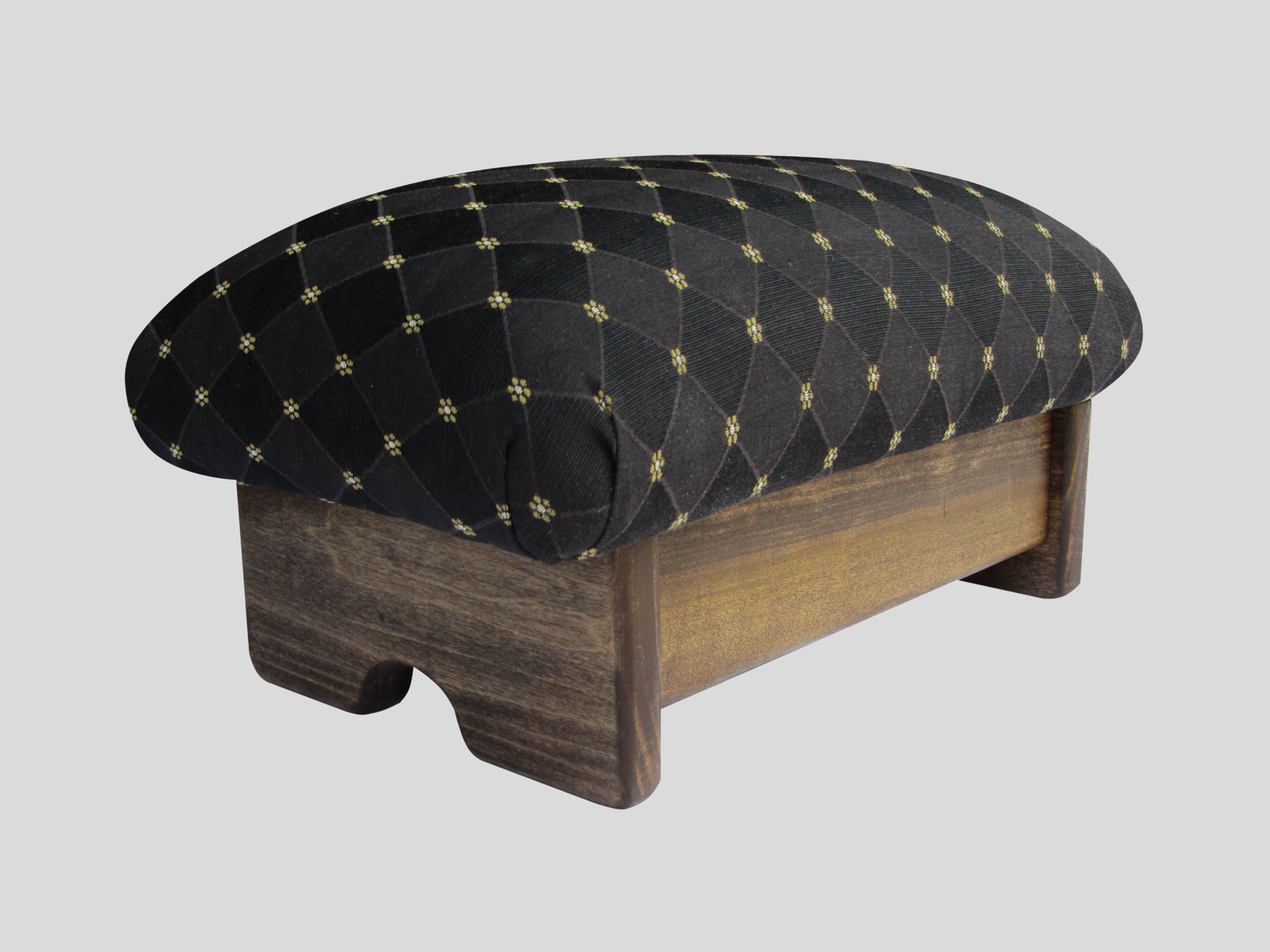 KR IdeasPadded Foot Stool 7" Luxury Fabrics (Made in The USA) (Starry Night- Walnut)