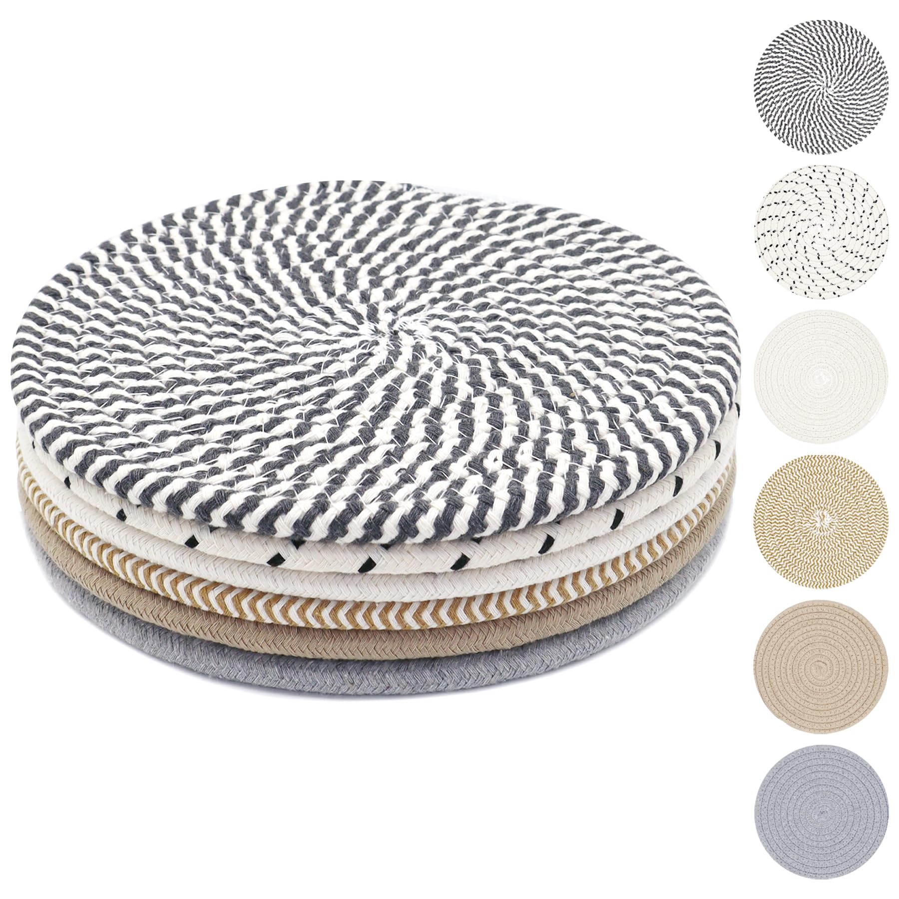 8 inch trivets for hot dishes hot pots and pans thick heat resistant large coaster for kitchen hot pads kitchen essentials kitchen decor for table amp countertop 6 pcs