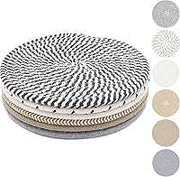 KITLAB 6 Pack 8 Inch Thick Cotton Rope Trivets - Heat Resistant Hot Pads for Pots, Pans, Dishes | Kitchen Table Protectors & Decor