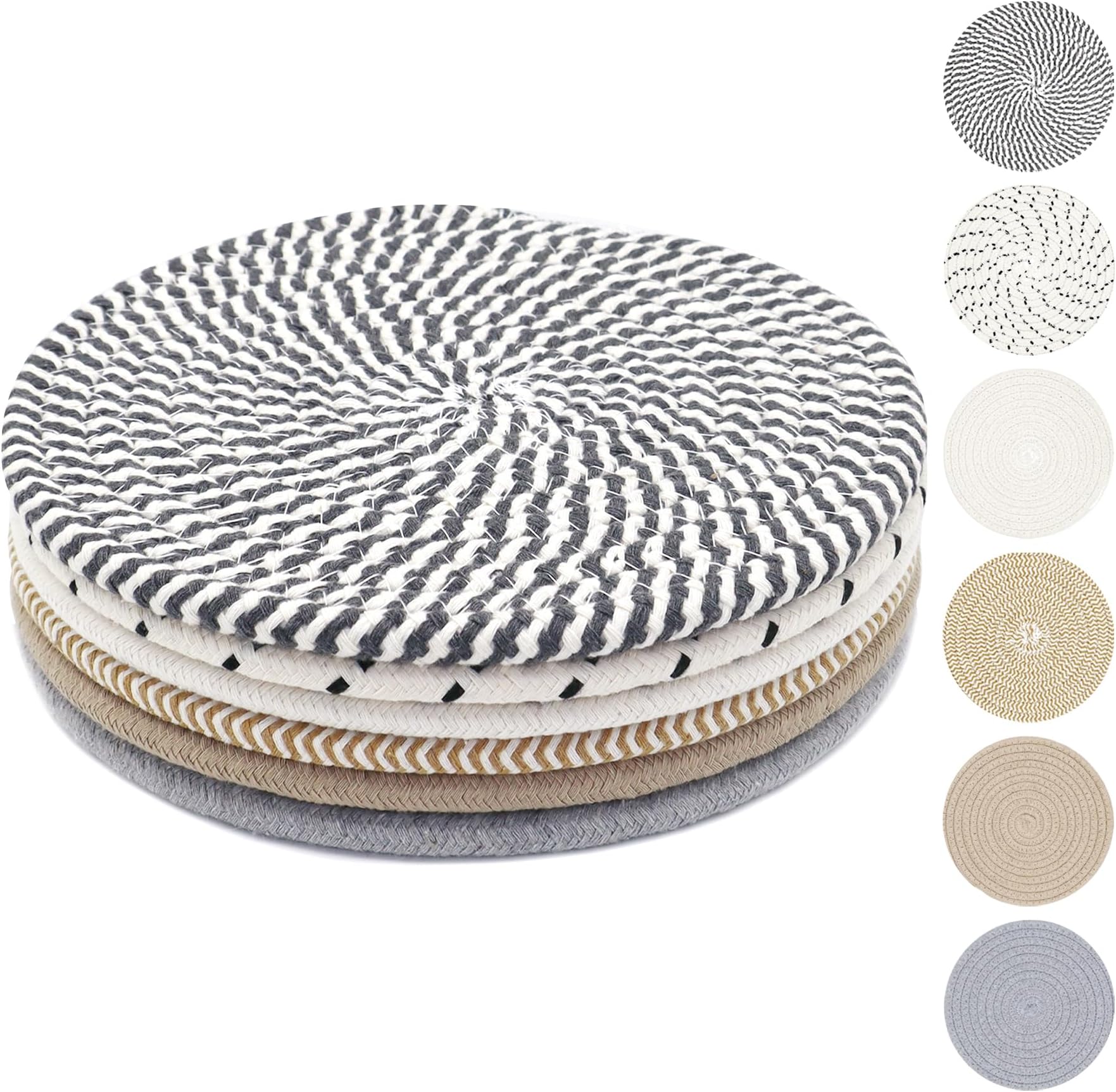 6 Pcs 8 Inch Large Thick Trivets for Hot Dishes
