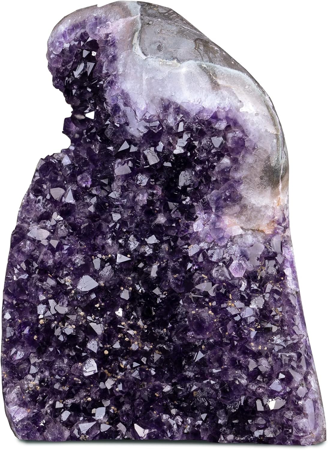 Crystal Allies Materials: All Natural Deep Purple Polished Amethyst Crystal Cluster Geode Healing Stone for Mediation and Reiki from Brazil - 3lb
