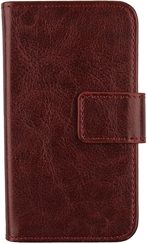 Gukas Funda de piel sintética con tapa para Motorola Moto One ProZoom  P40 Note (marrón)