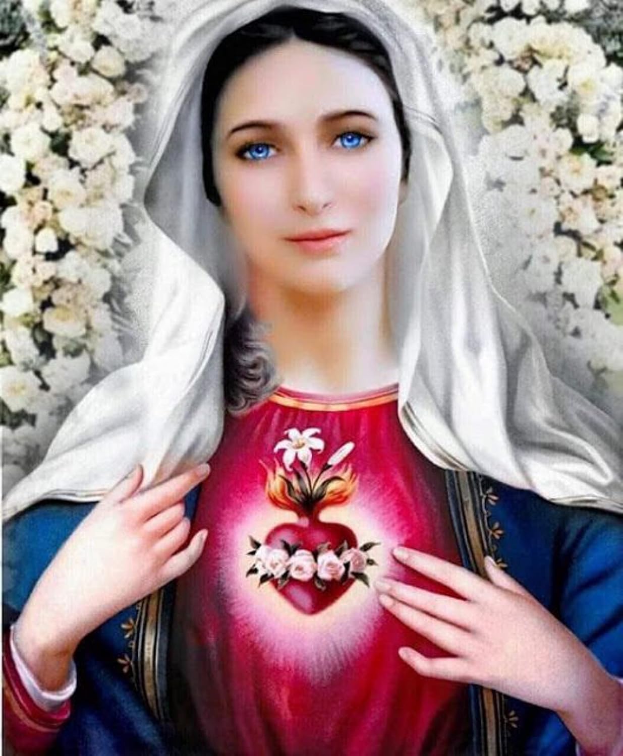 I G J THE SACRED HEART OF MARY (IMMACULATE HEART OF MARY) - THE PATRON SAINTS MEDALS - 100% MADE IN ITALY (ROUND SHAPE) - Image 6