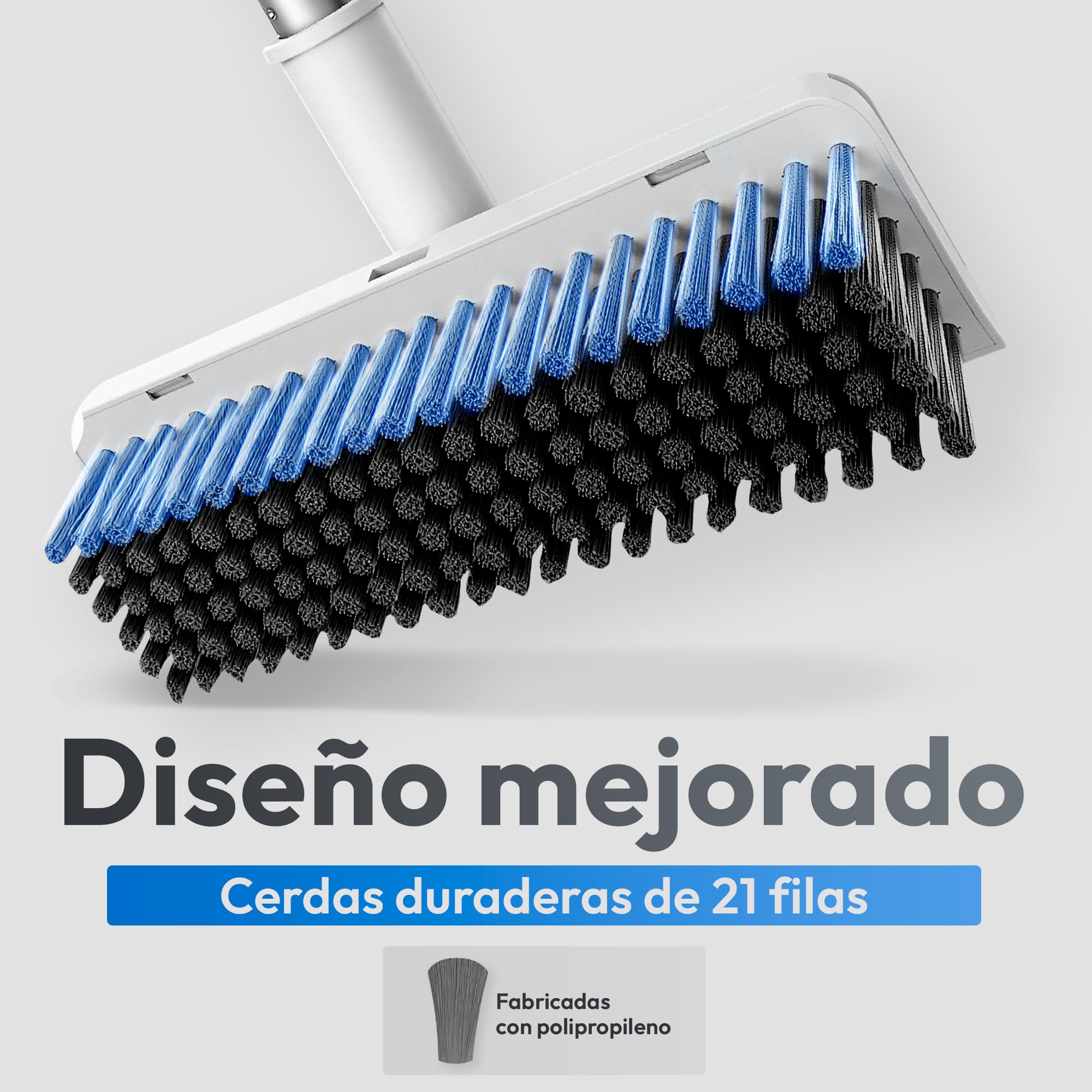 JUPPLIES Escoba y Recogedor Plegable 3 en 1 con Cepillo Extraíble y Limpiacristales Oculto - Mango Telescópico de 126 cm y Rotación de 180º - Limpieza del Hogar Oficina