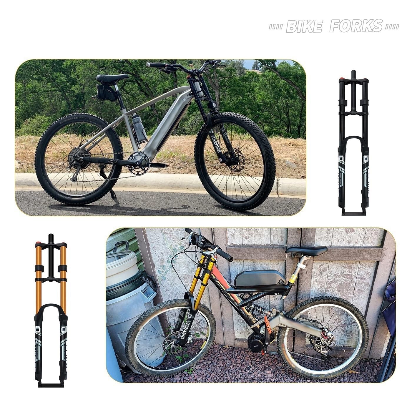 Horquilla de suspensión de bici de montaña 26" 27.5" 29" 9*100mm QR