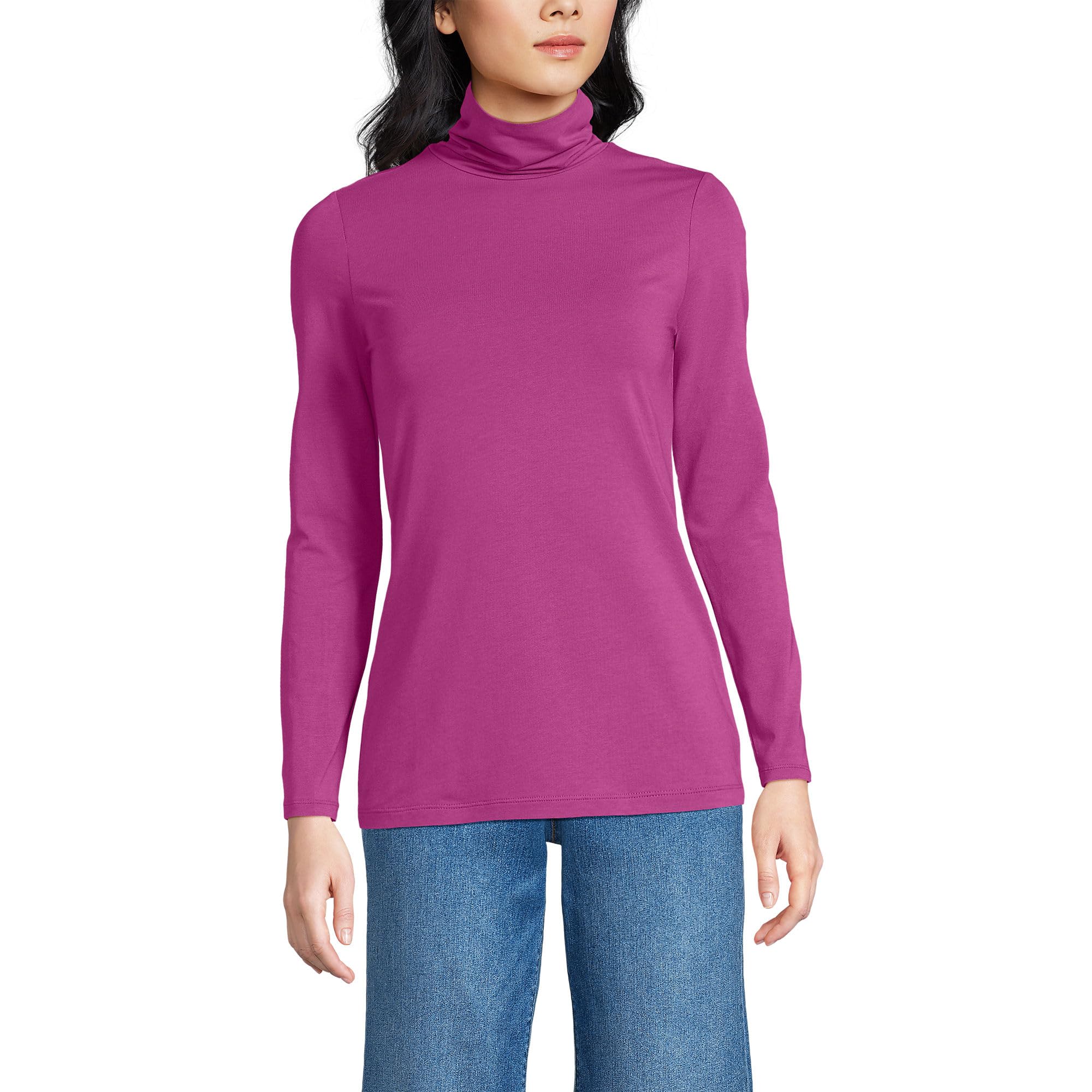 Lands' End Women's Jersey Knit Turtleneck