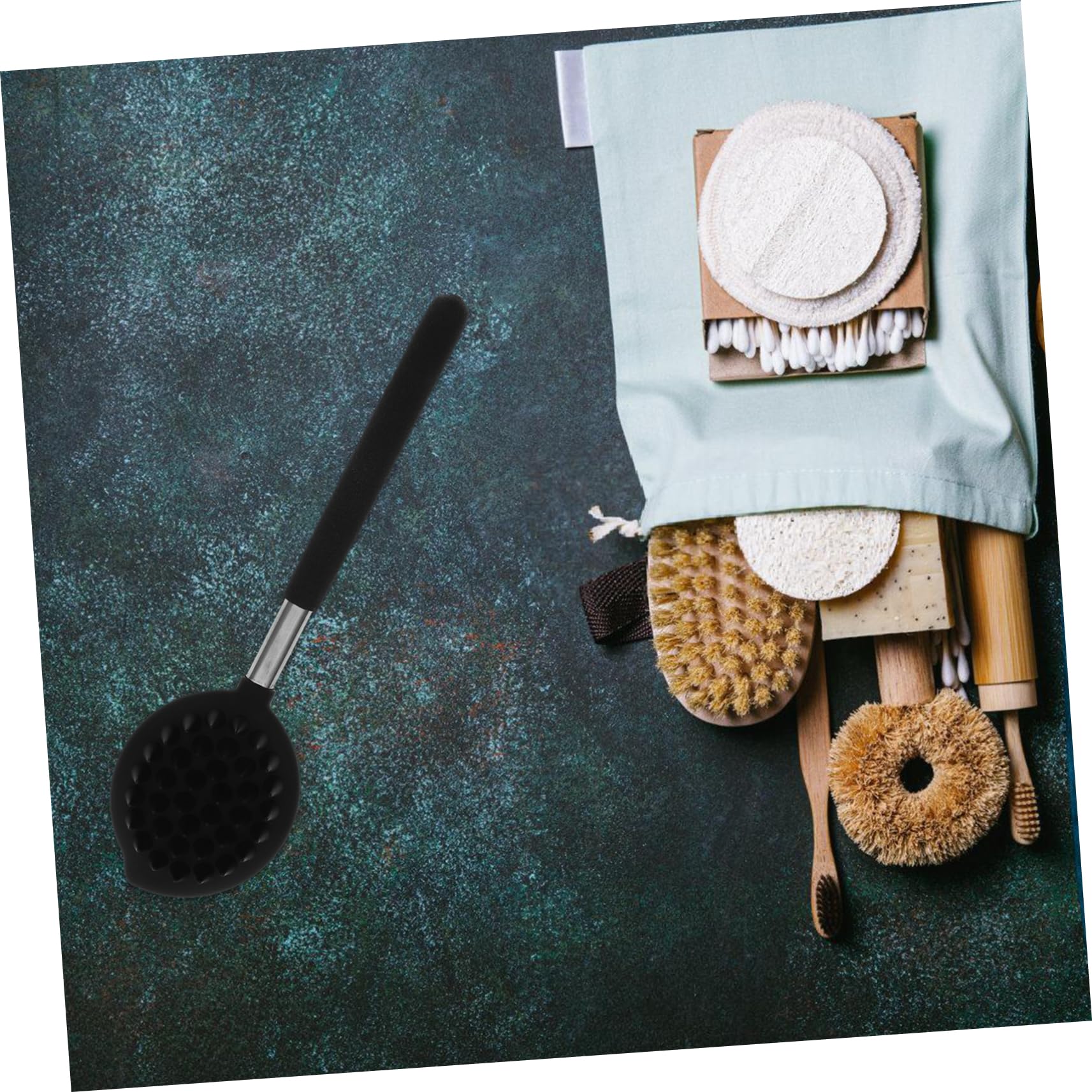 Didiseaon 5 Pz Spazzola da bagno in silicone Indietro scrubber per doccia scrubber da bagno esfoliante spugna di luffa spazzola da bagno massaggiante spazzola per doccia Gel di silice Black