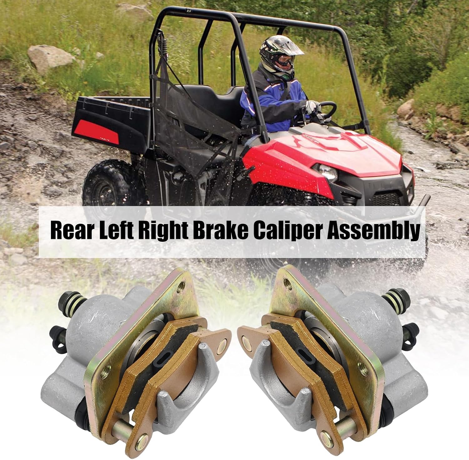 EATAKWARD 2 PCS 1911373 Rear Left Right Brake Caliper Assembly, Replacement for Polaris Ranger 500 4X4 2009-2010, Replacement for Polaris Ranger 700 4X4 2009
