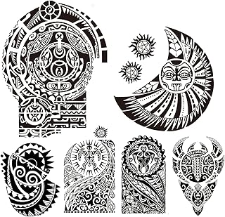 Men Tattoos, 4-Sheet Arm Tattoos and 2-Sheet Extra Large Temporary Tatto...