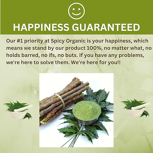 Miniatura 7 de SPICY ORGANIC Polvo de neem  4 onzas  Certificado USDA orgánico  Sin OMG  Polvo de hojas de neem secas frescas para cabello y piel saludables