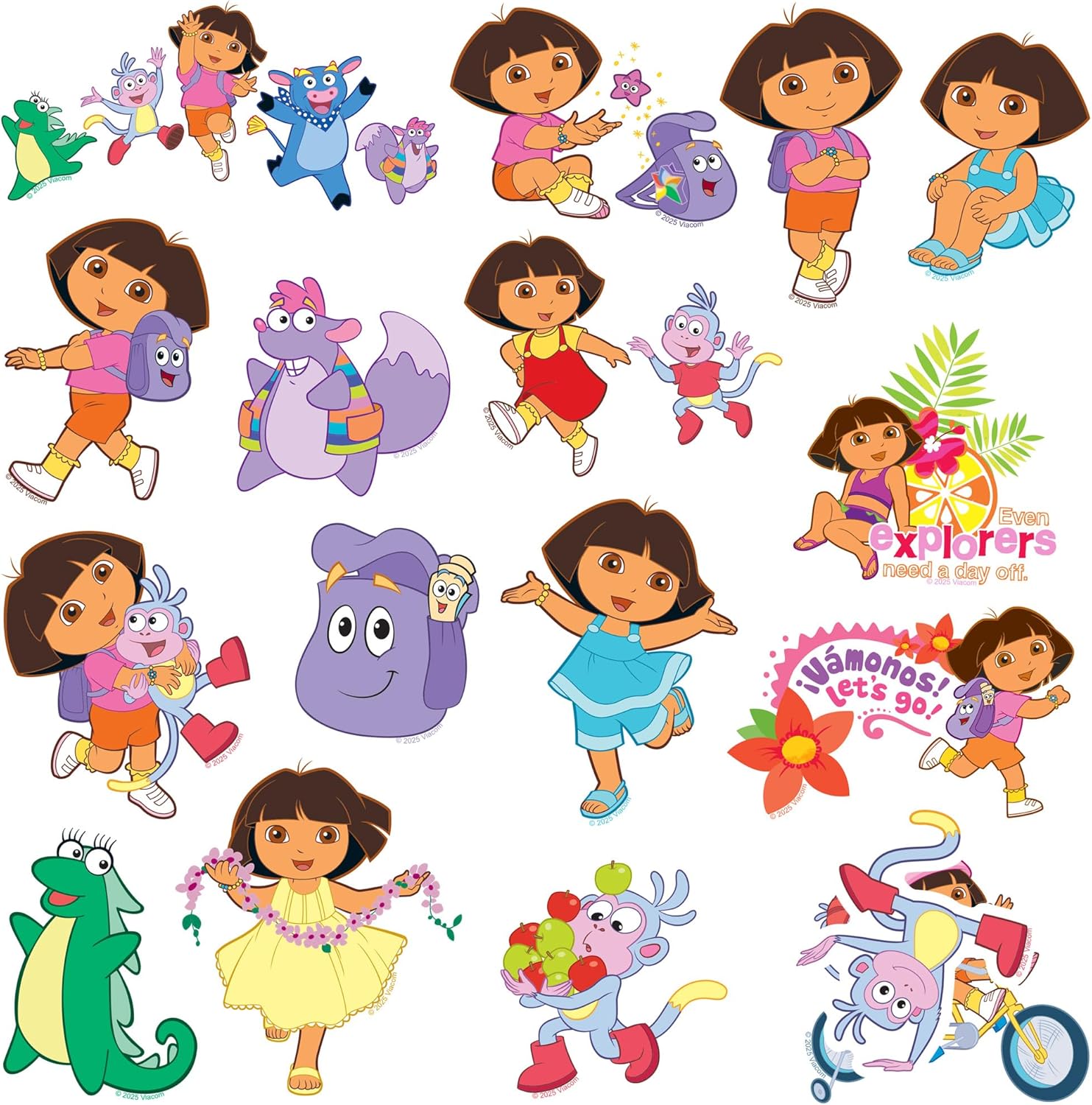 Dora The Explorer 200ct Vinyl Large Deluxe Stickers Variety Pack – Die Cut Designs for Laptop, Water Bottle, Scrapbooking, Tablet & Indoor/Outdoor Surfaces