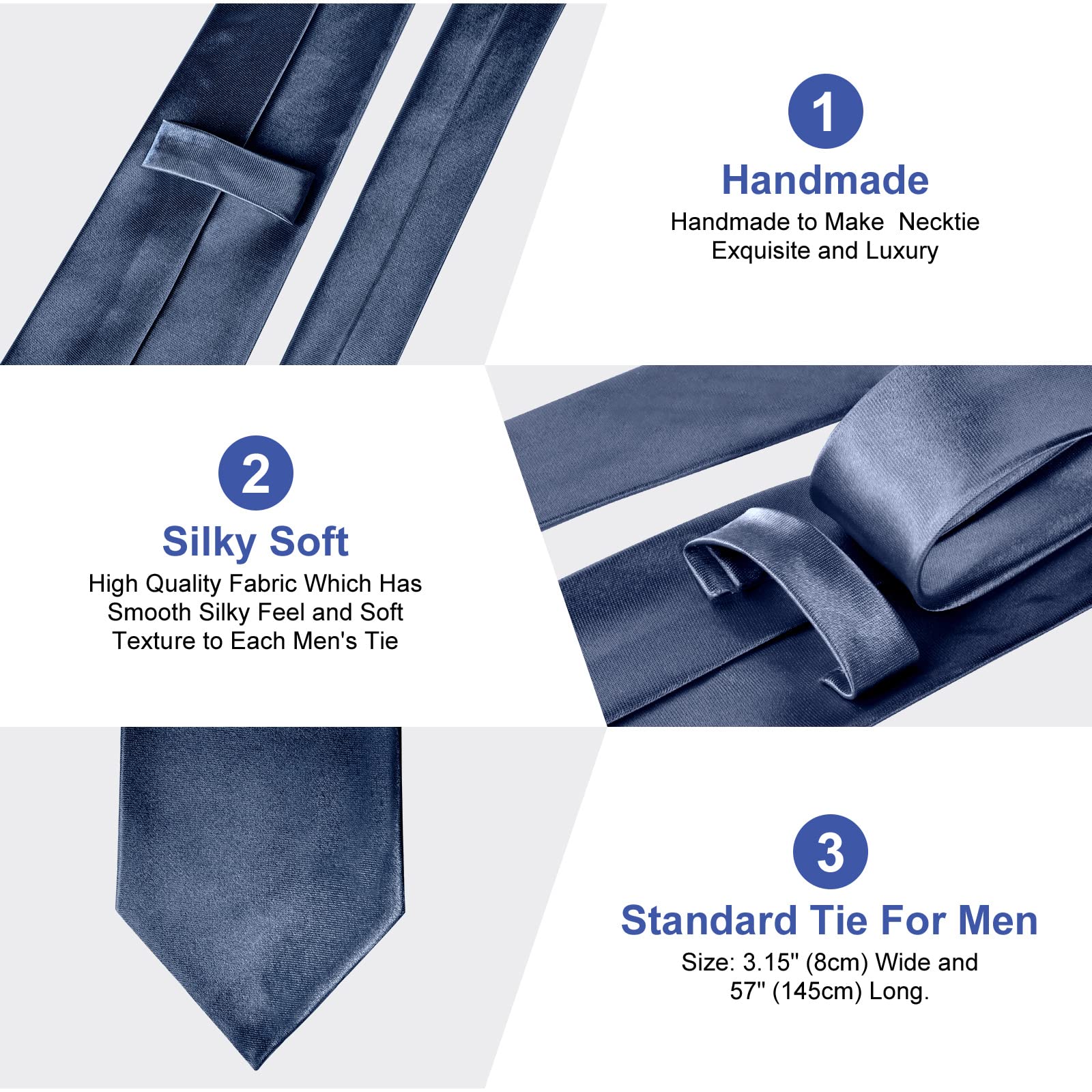 URAQT Cravatta Uomo, Cravatte Slim Uomo Eleganti Neckties, Sottile Tinta Unita Cravatta in Diversi Colori, Cravattino per Lavoro, Festa