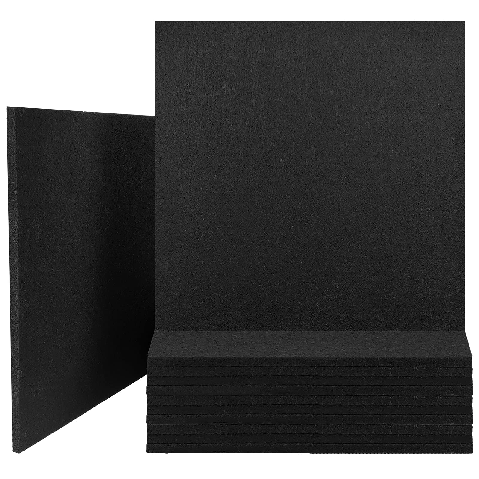 JBER Acoustic Absorption Panels, 12'' X 12'' X 0.45'' Soundproofing Insulation Panel Tiles High Density Polyester Fiber Acoustic Treatment for Studio Home and Office (6 Pack, Black)