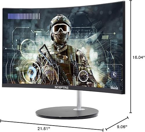 Miniatura 8 de Sceptre Monitor curvo para juegos de 24 pulgadas 1080p 98% sRGB HDMI x2 VGA altavoces integrados, negro de máquina