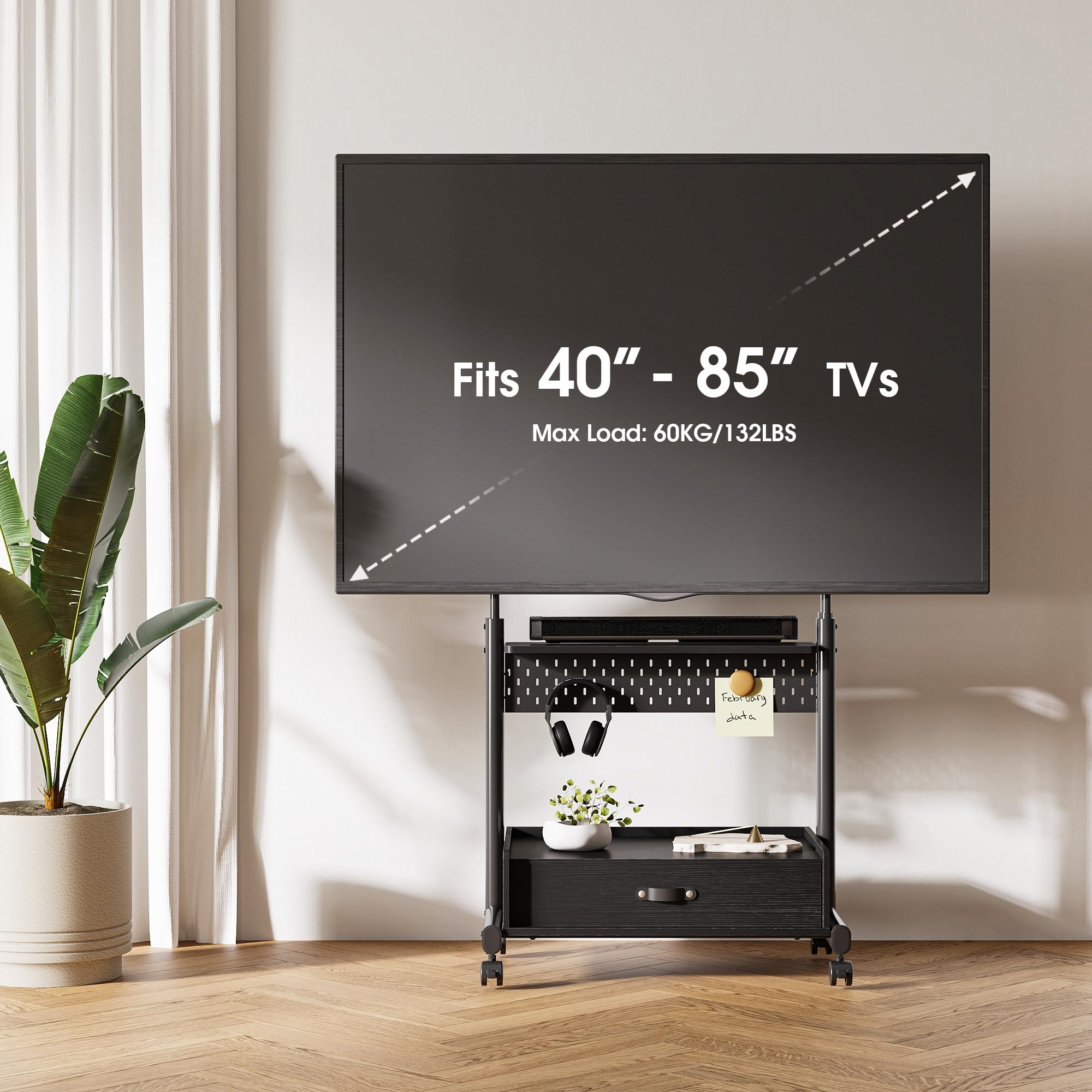 FITUEYES Support TV roulettes, 40-85 Pouces, VESA 600 x 400 mm