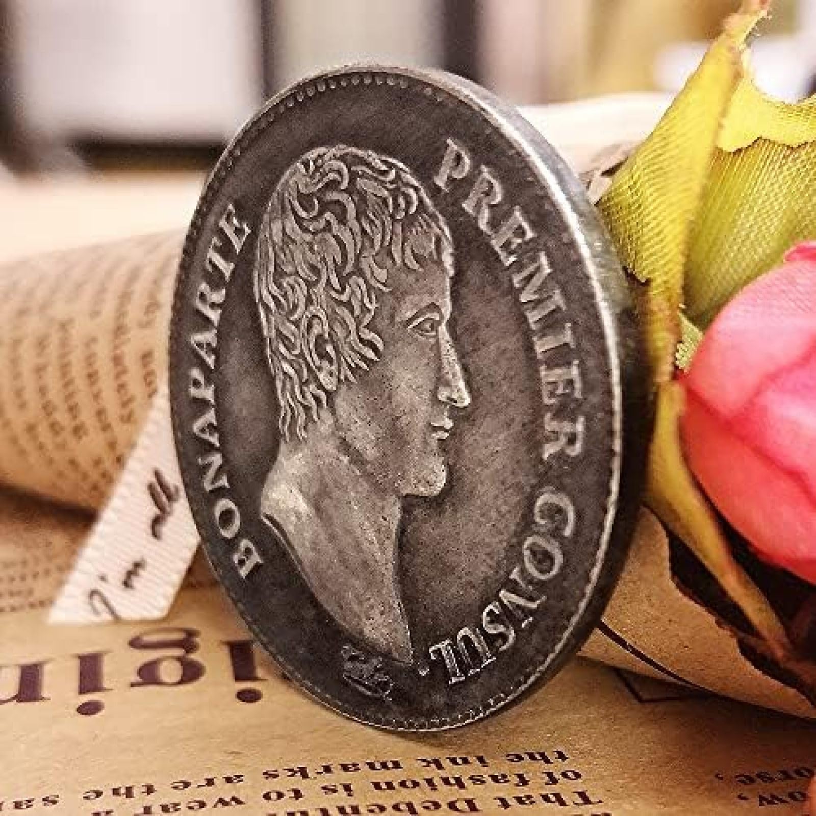 Monete d'Argento di Napoleone Francese Monete Europee Monete straniere Apprezzamento della Moneta con Caratteri antichi del Dollaro d'Argento