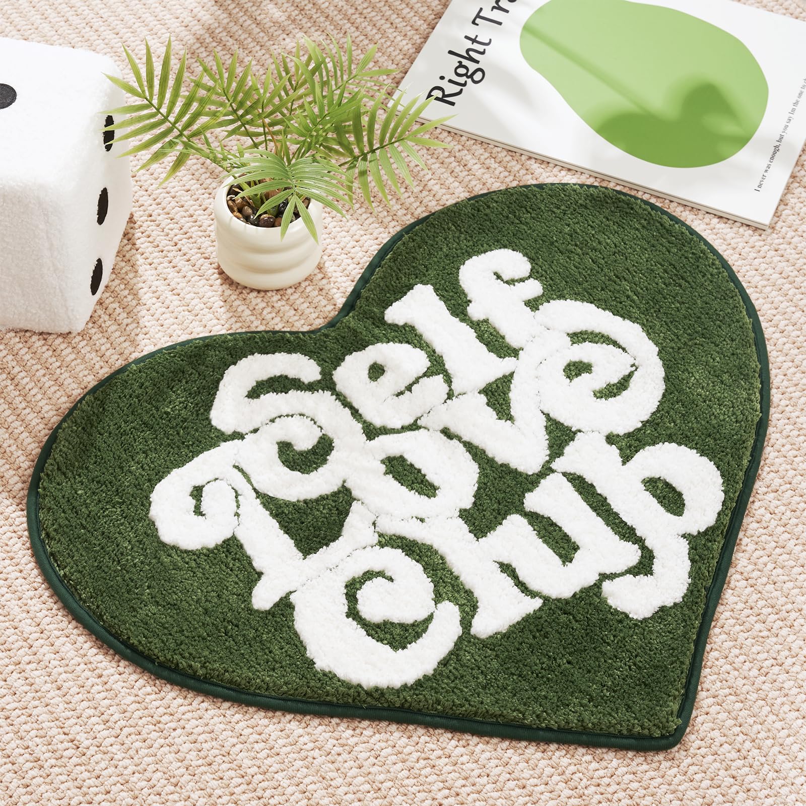 Amazon.com: ELDONE Self Love Club Rug Heart Shaped - Cute Bath Mat